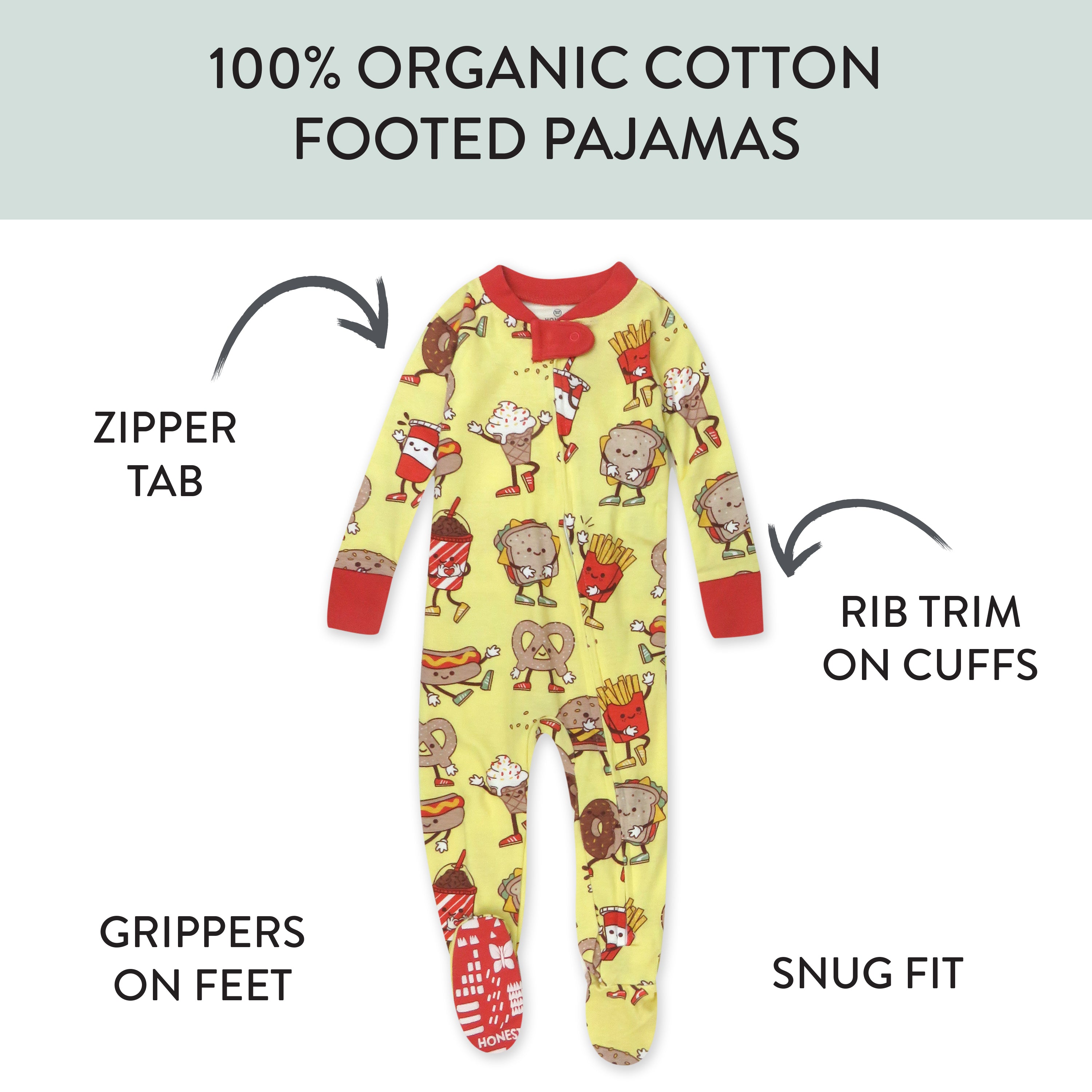 Organic Cotton Fun Foods Pajamas For Babies & Toddlers