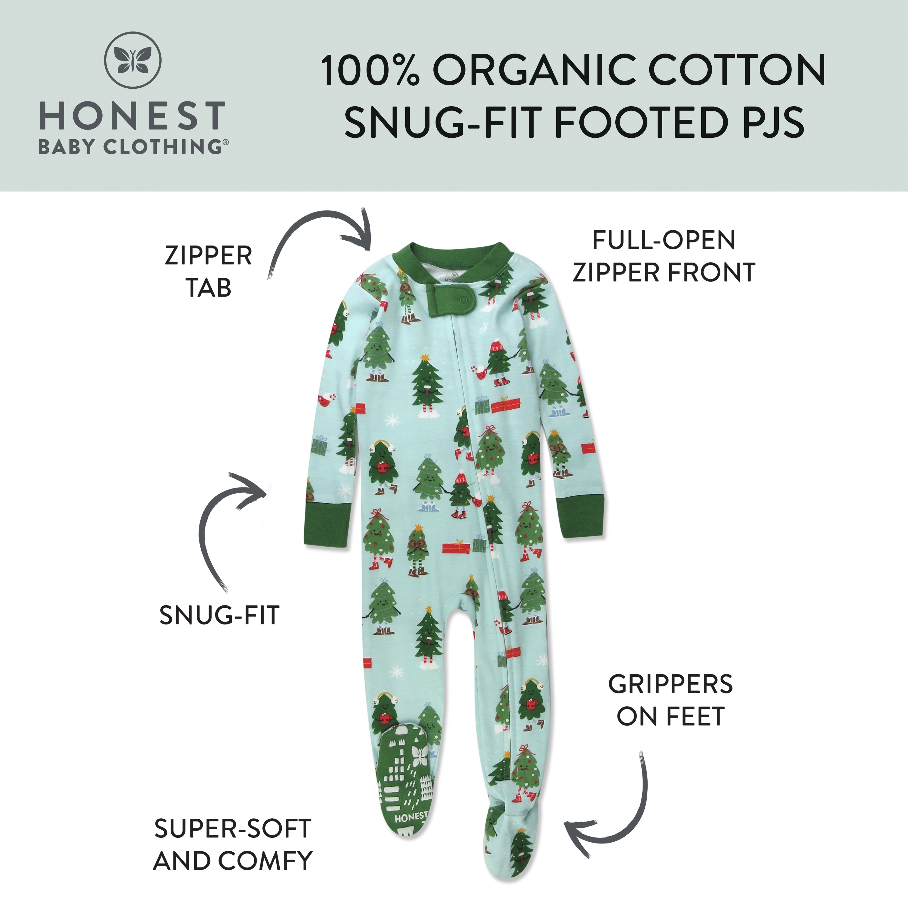 Organic Cotton Holiday Snug-Fit Footed Pajama