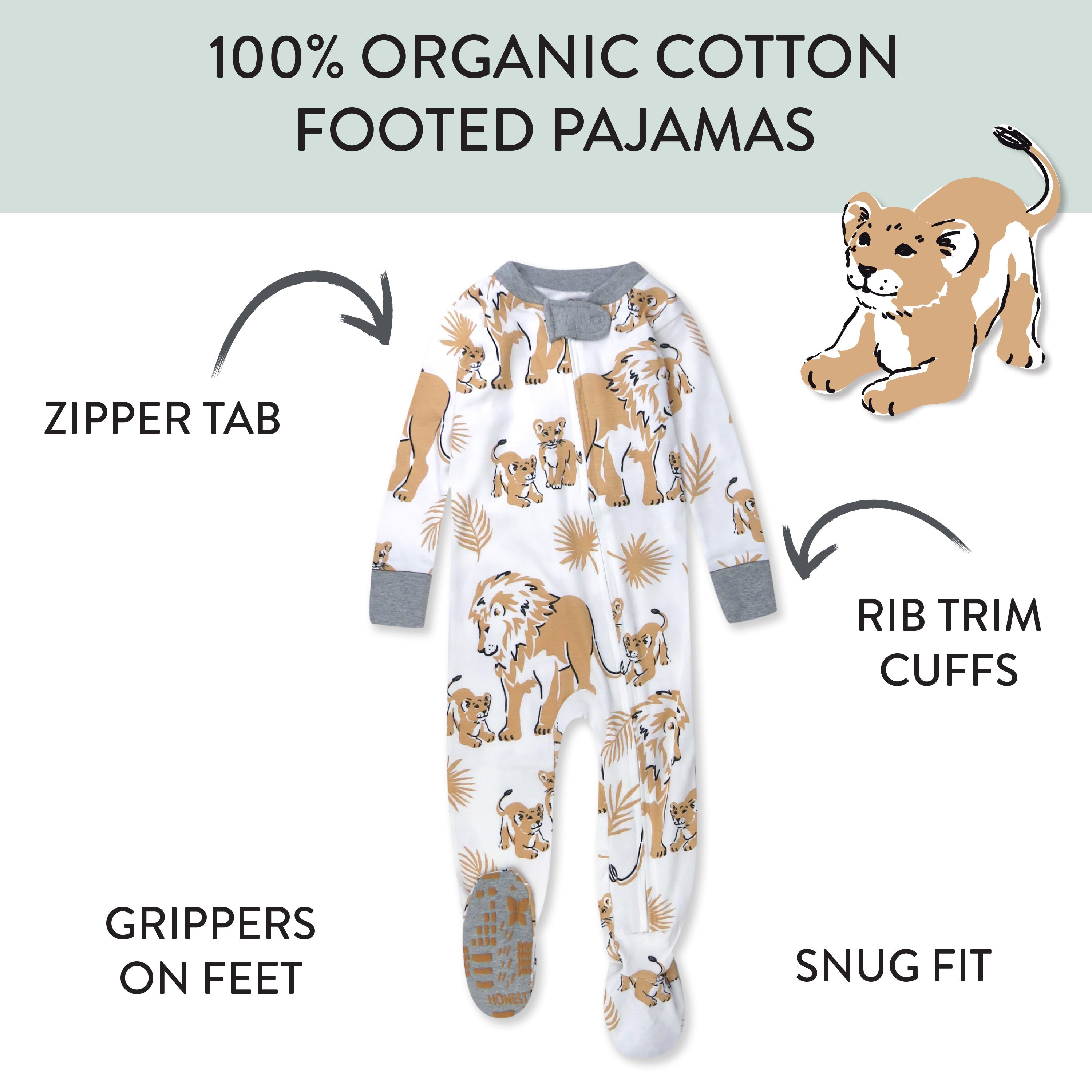 Organic Cotton Snug-Fit Footed Pajamas