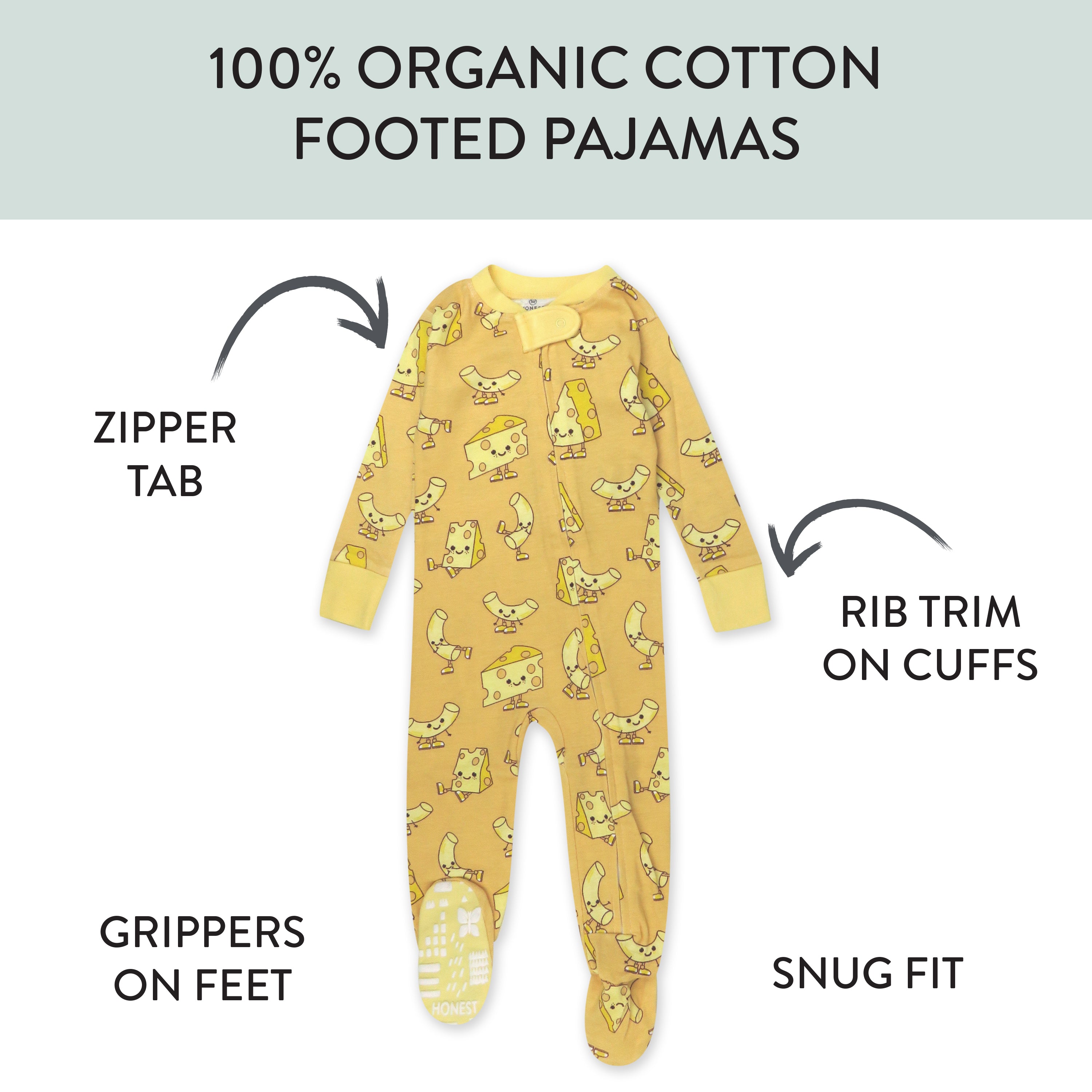 Organic Cotton Fun Foods Pajamas For Babies & Toddlers
