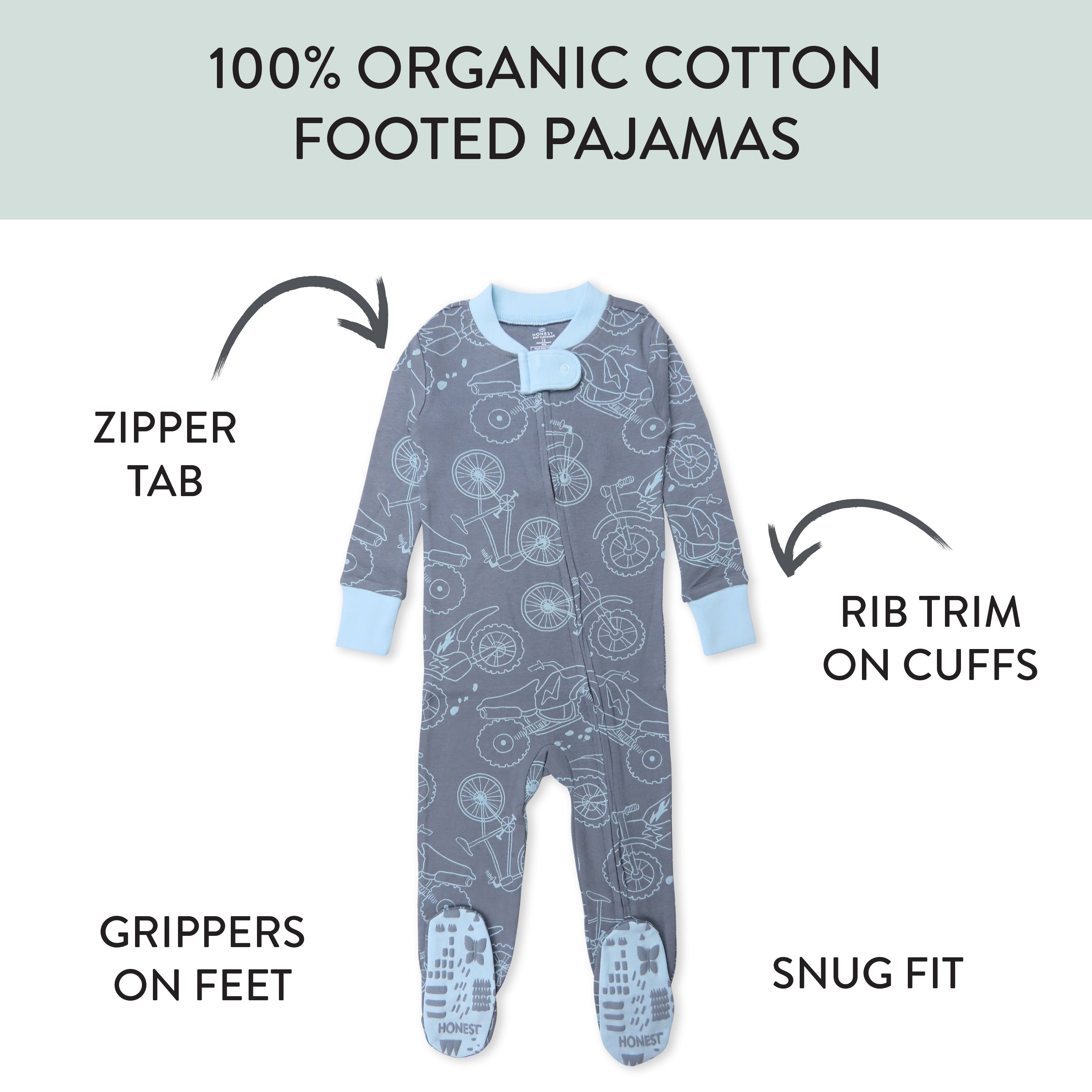 Organic Cotton Snug-Fit Footed Pajamas
