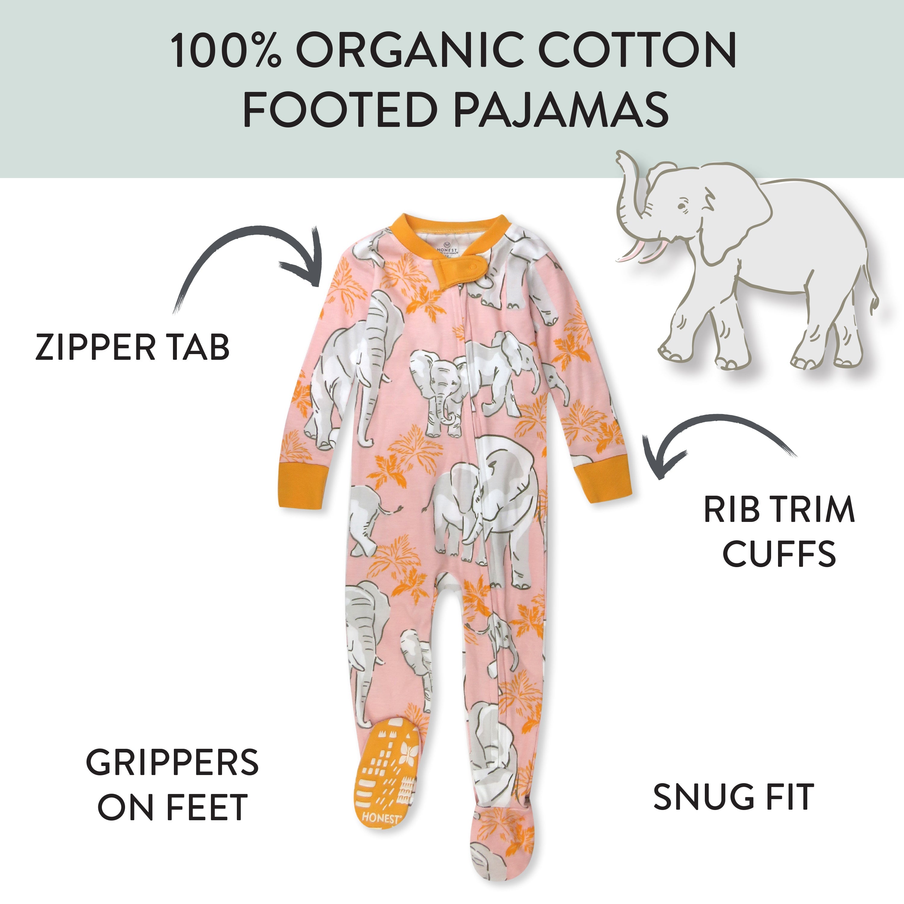 Organic Cotton Snug-Fit Footed Pajamas