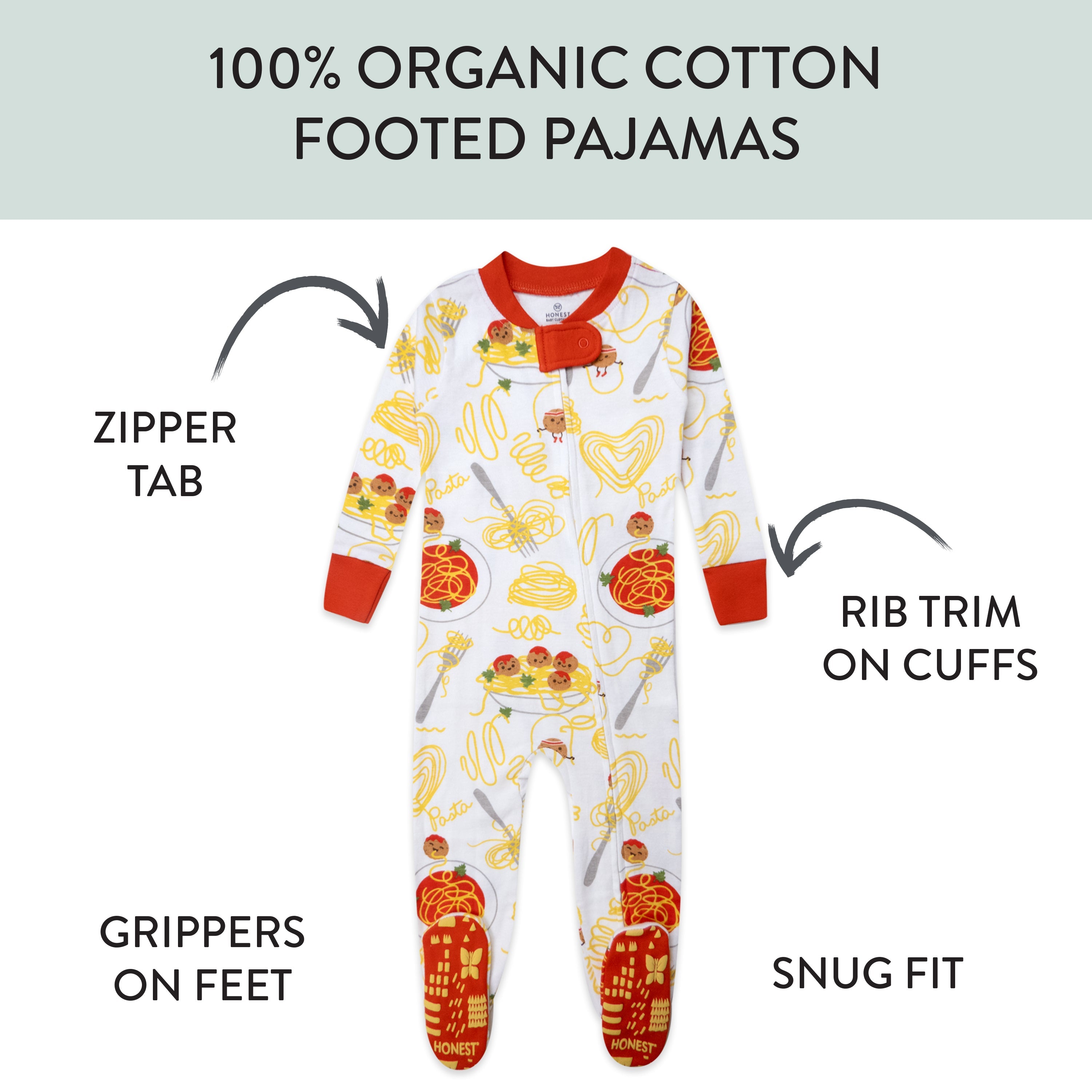 Organic Cotton Fun Foods Pajamas For Babies & Toddlers