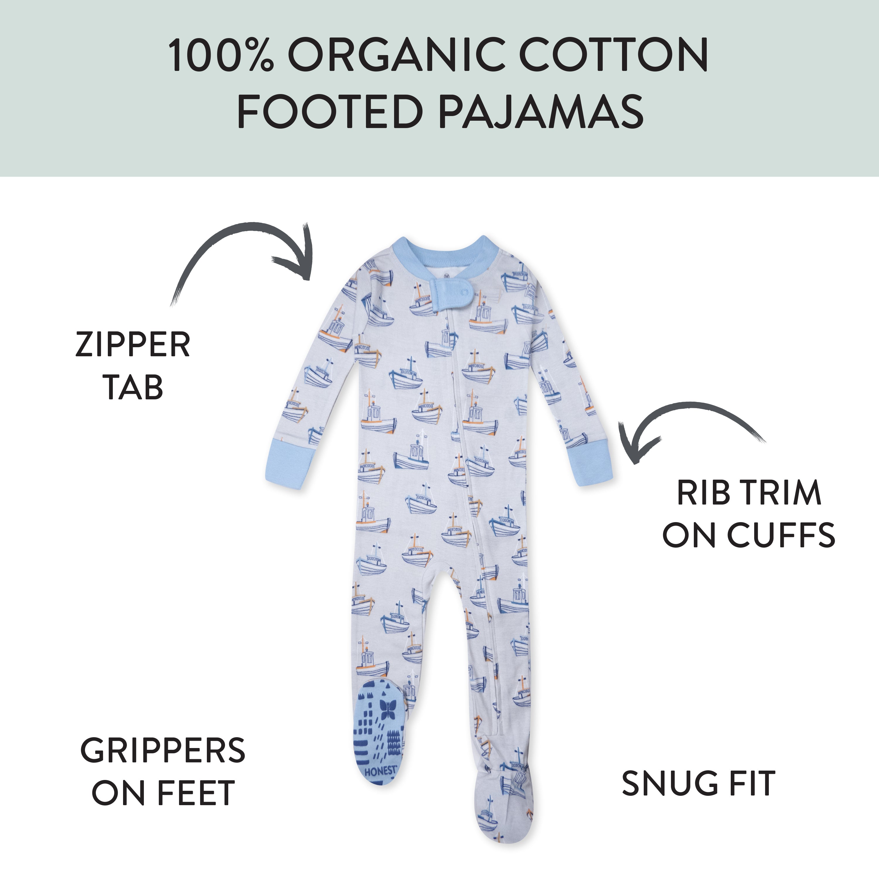 Organic Cotton Snug-Fit Footed Pajamas