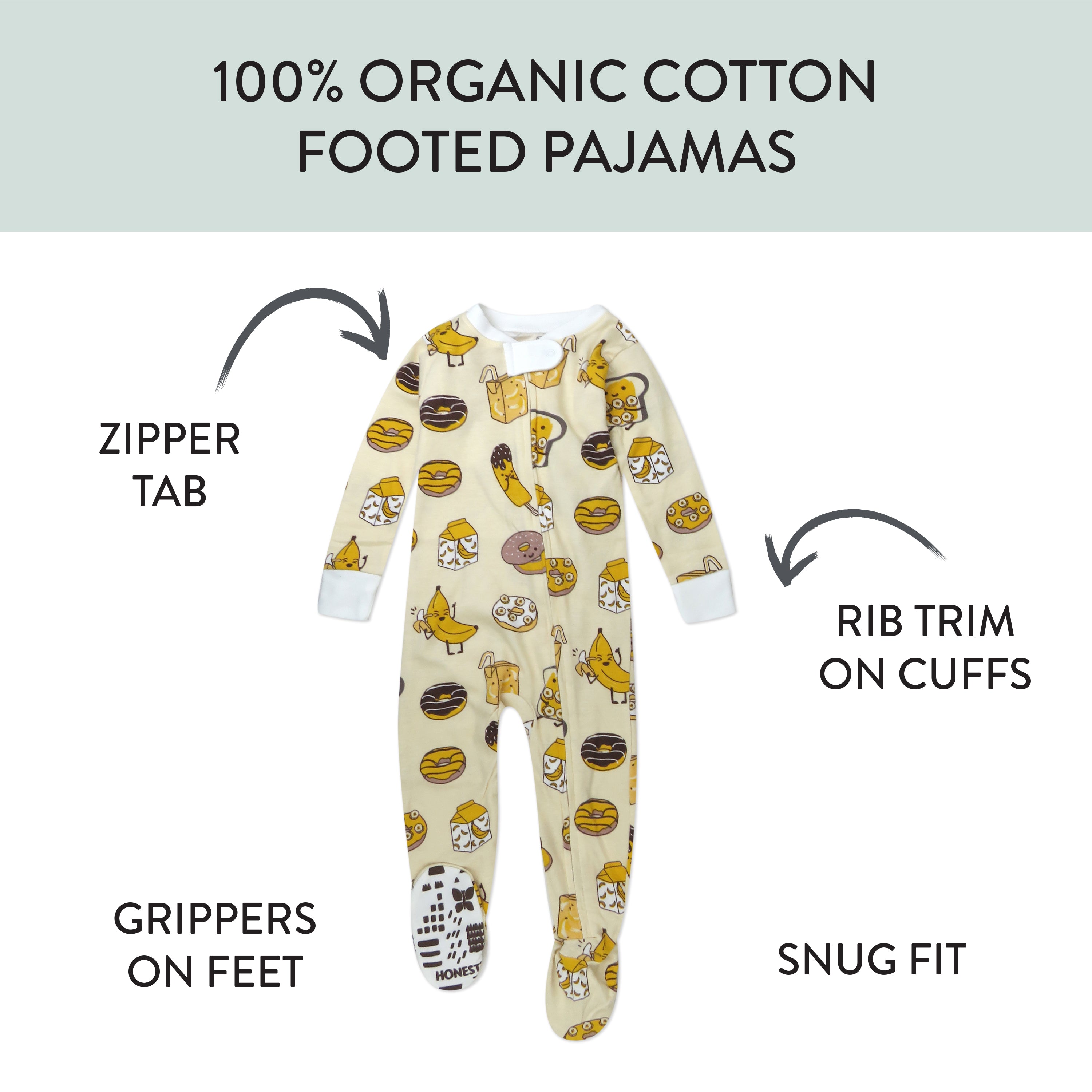 Organic Cotton Fun Foods Pajamas For Babies & Toddlers