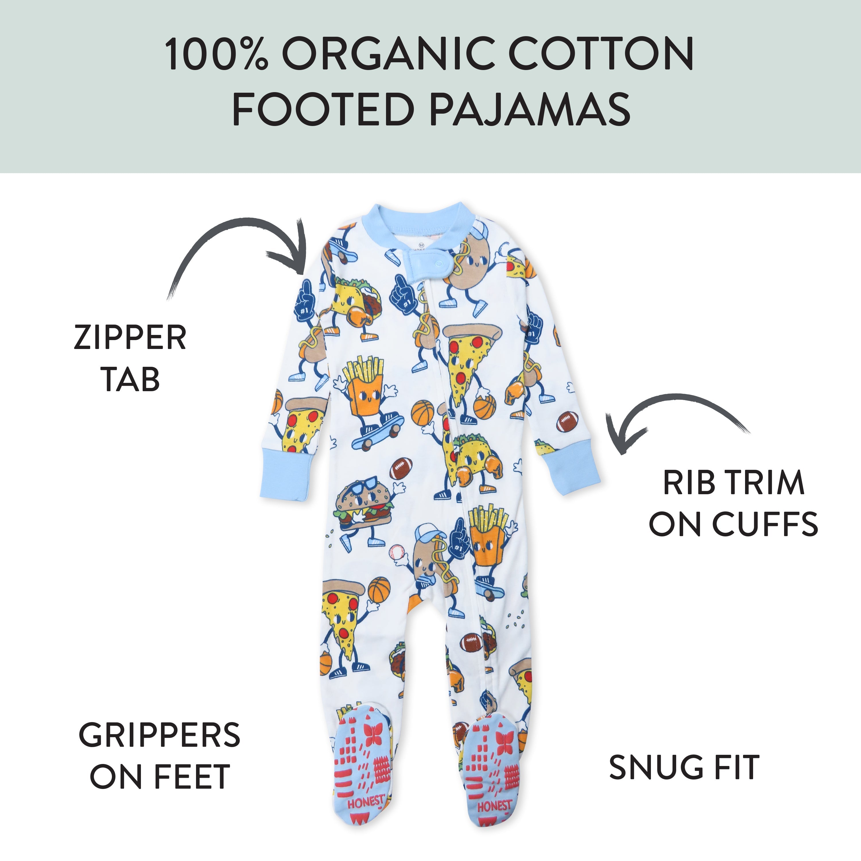 Organic Cotton Fun Foods Pajamas For Babies & Toddlers