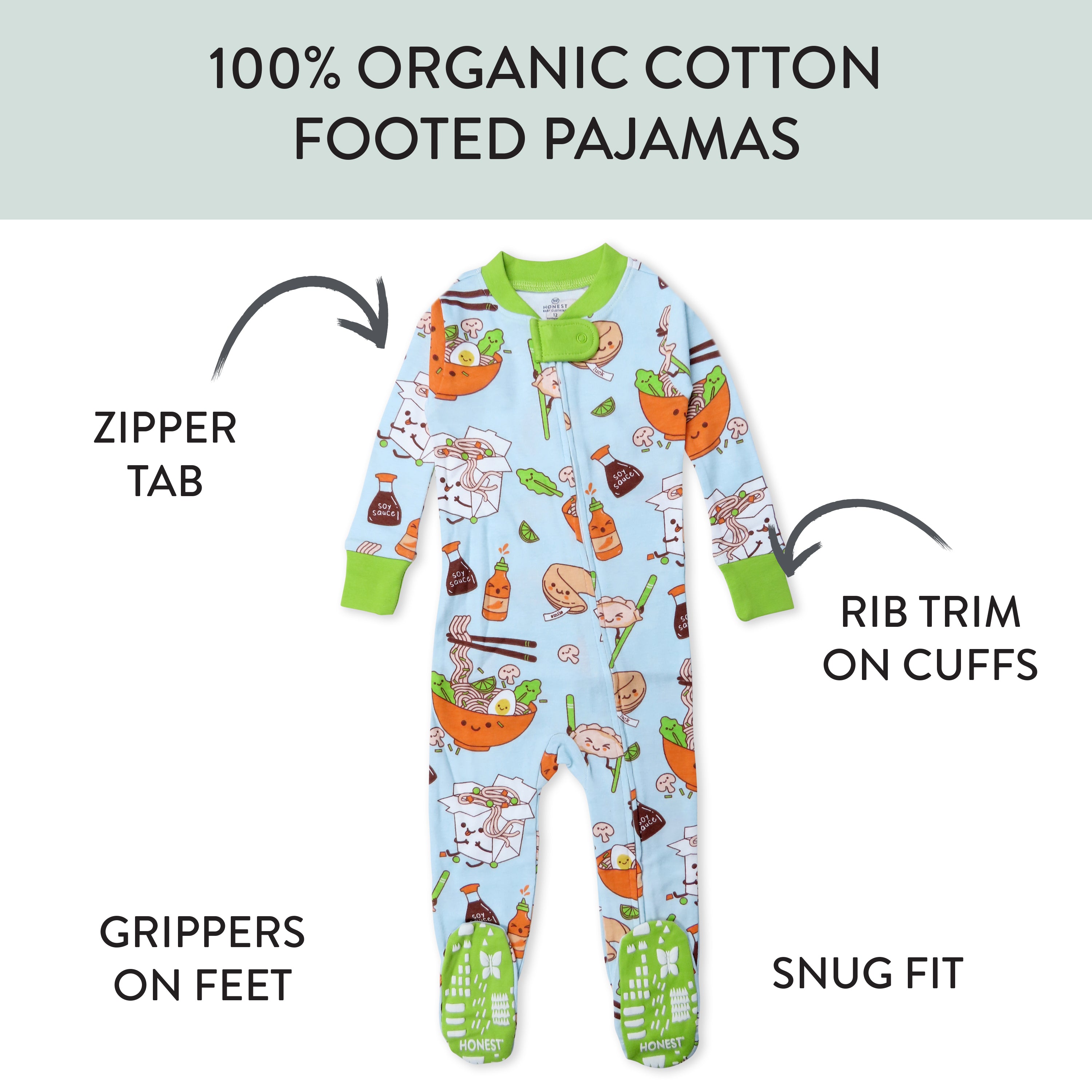 Organic Cotton Fun Foods Pajamas For Babies & Toddlers