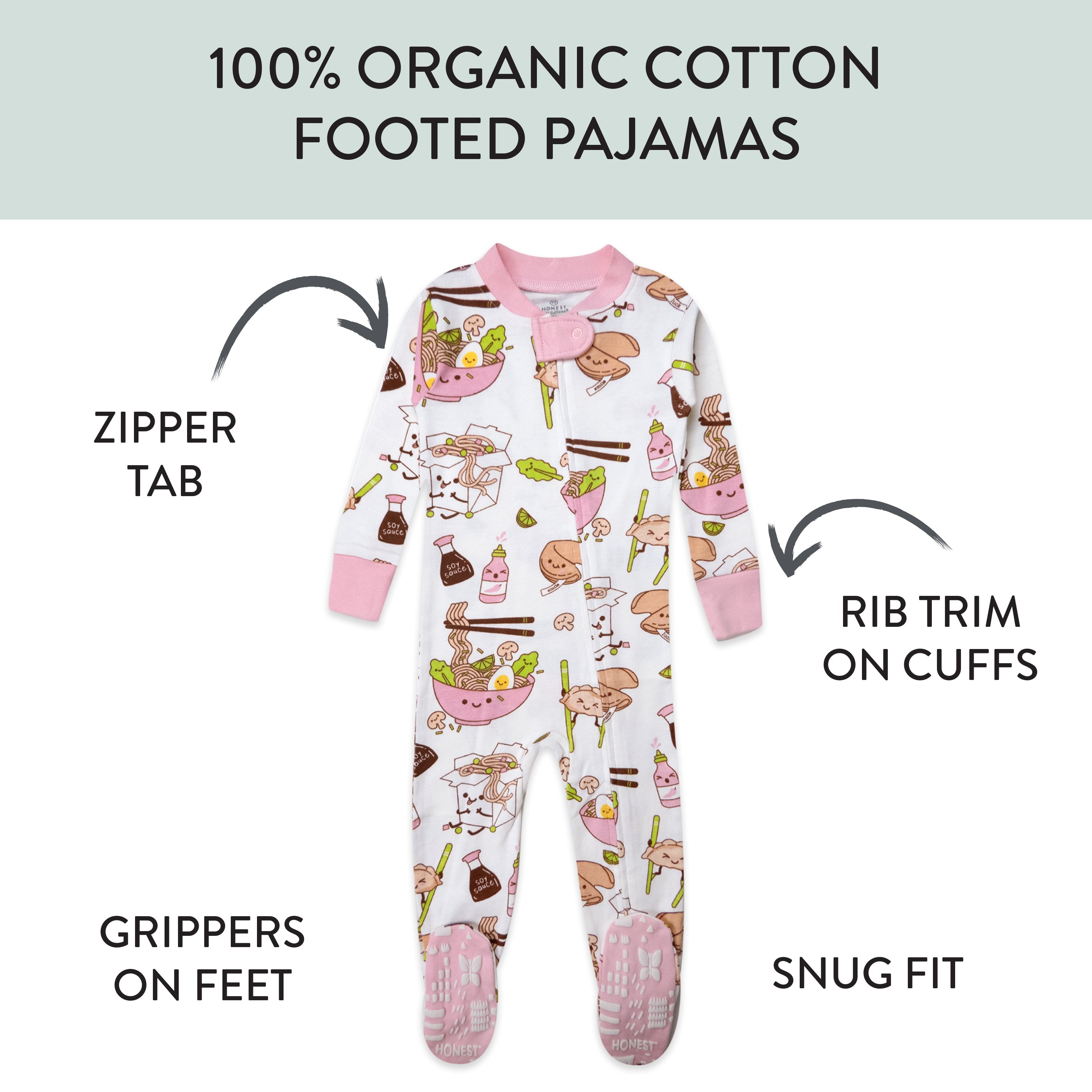 Organic Cotton Fun Foods Pajamas For Babies & Toddlers
