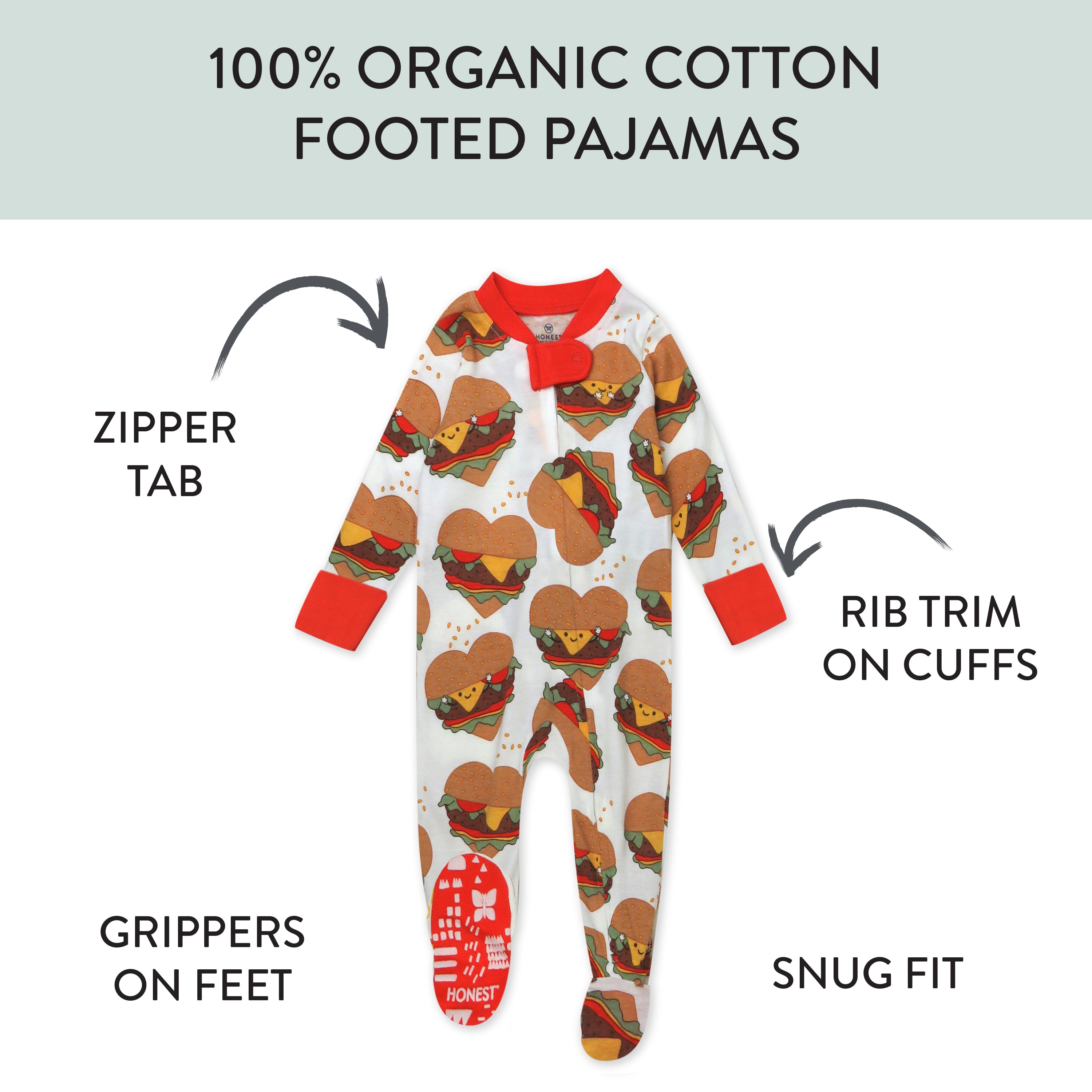 Organic Cotton Fun Foods Pajamas For Babies & Toddlers