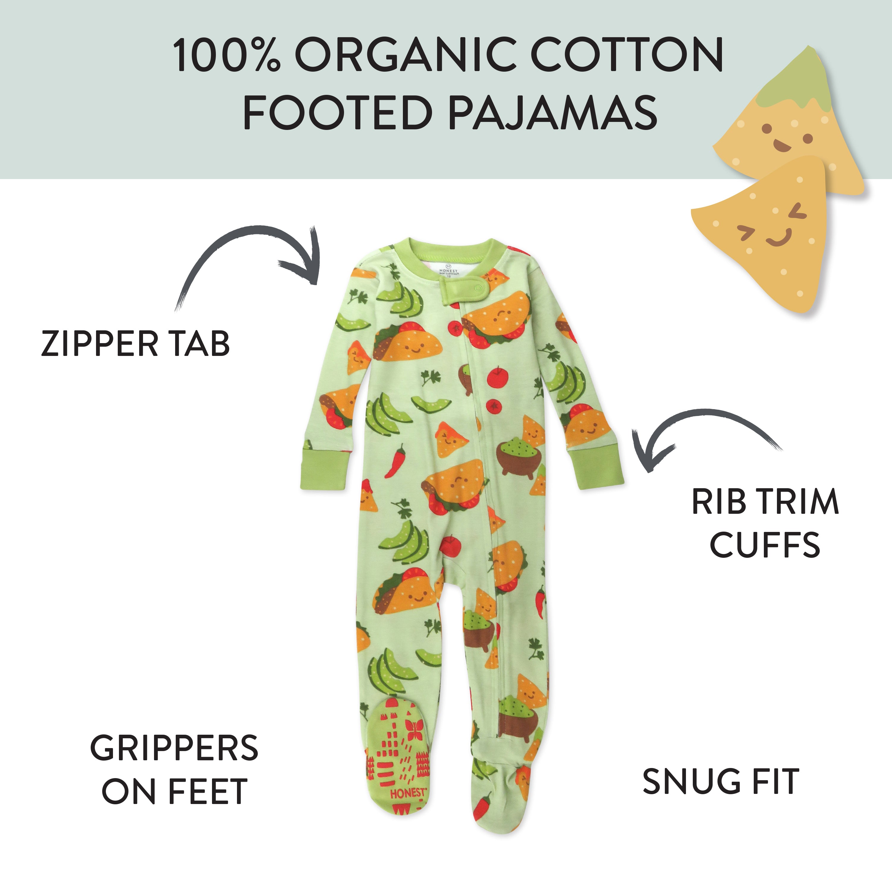 Organic Cotton Fun Foods Pajamas For Babies & Toddlers