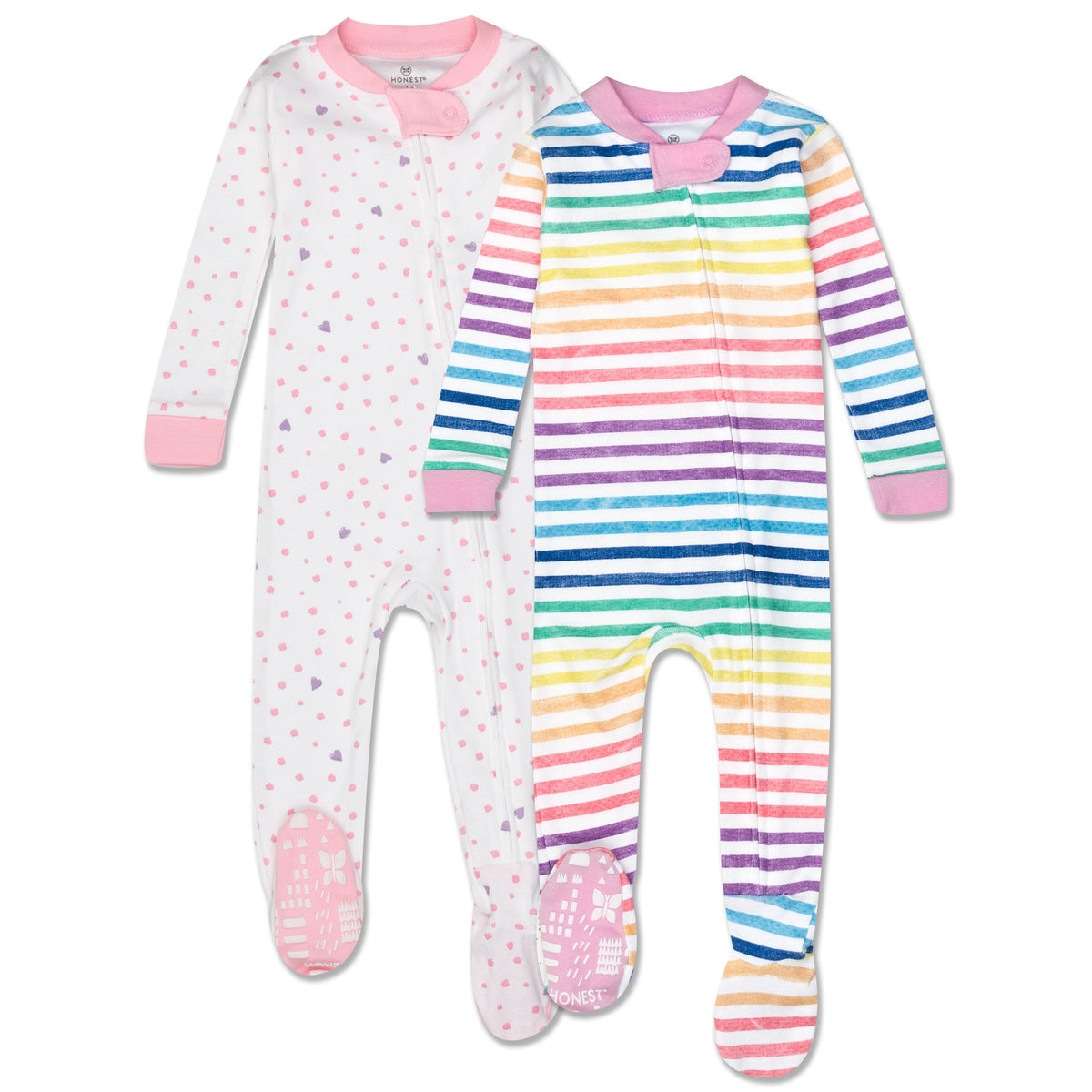 2-Pack Organic Cotton Snug-Fit Footed Pajamas