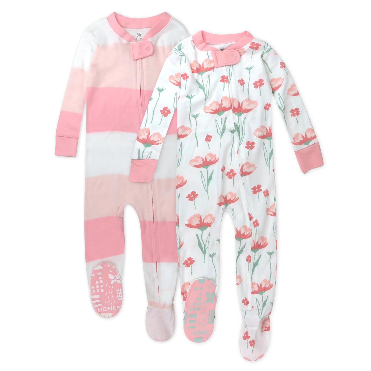 2-Pack Organic Cotton Snug-Fit Footed Pajamas