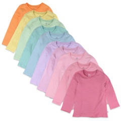 10-Pack Organic Cotton Long Sleeve T-Shirts