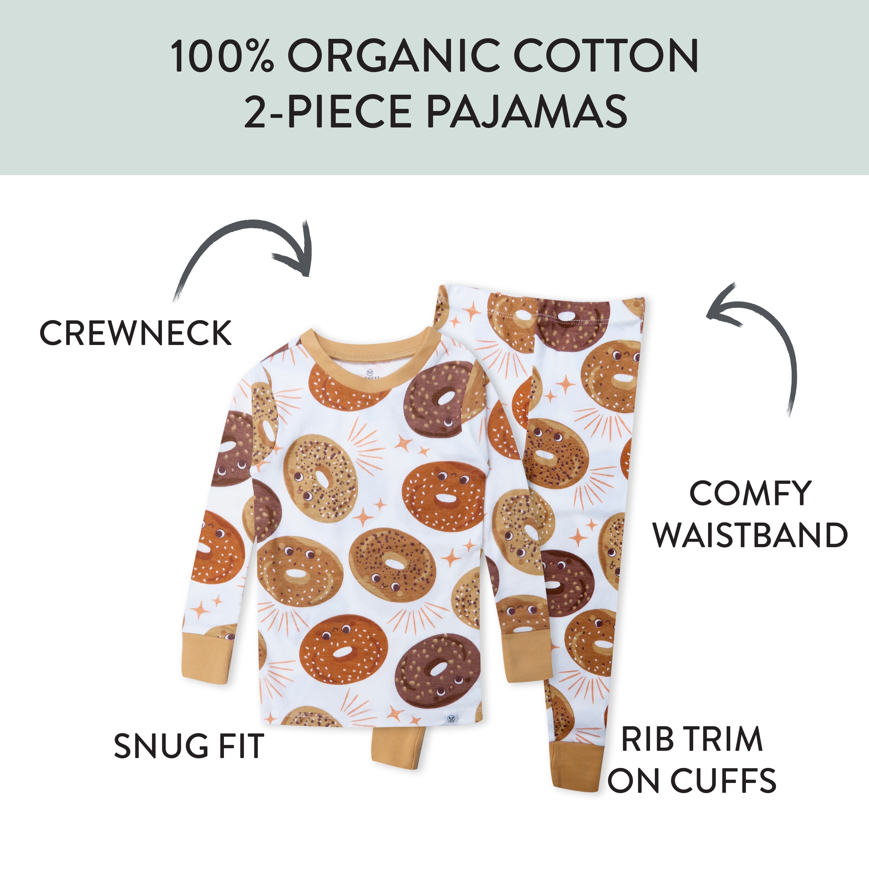 Organic Cotton Fun Foods Pajamas For Babies & Toddlers