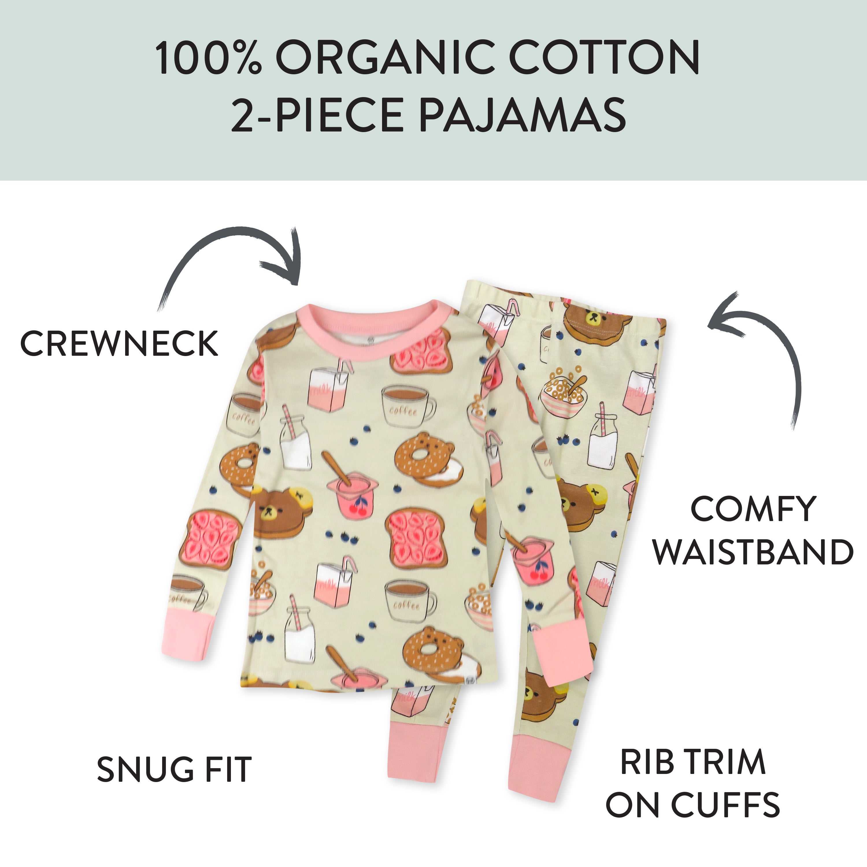 Organic Cotton Fun Foods Pajamas For Babies & Toddlers