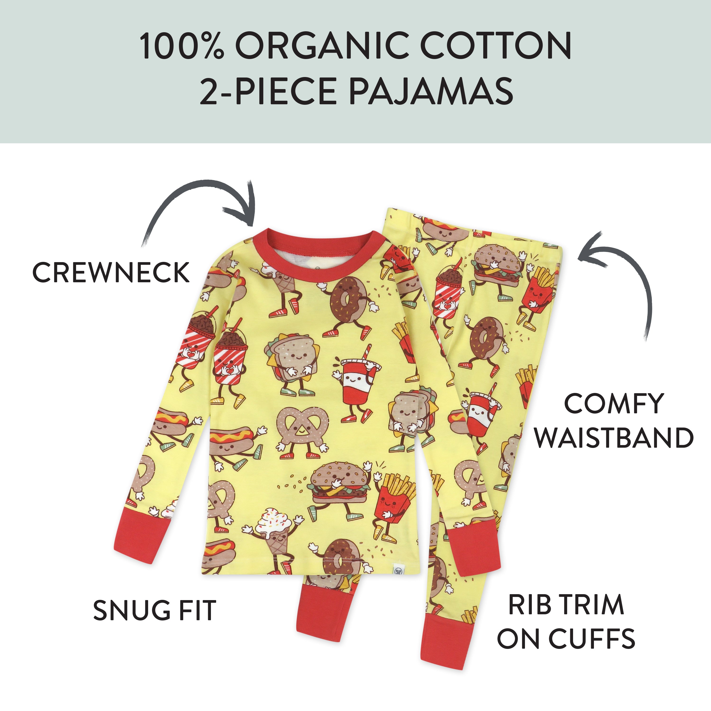 Organic Cotton Fun Foods Pajamas For Babies & Toddlers