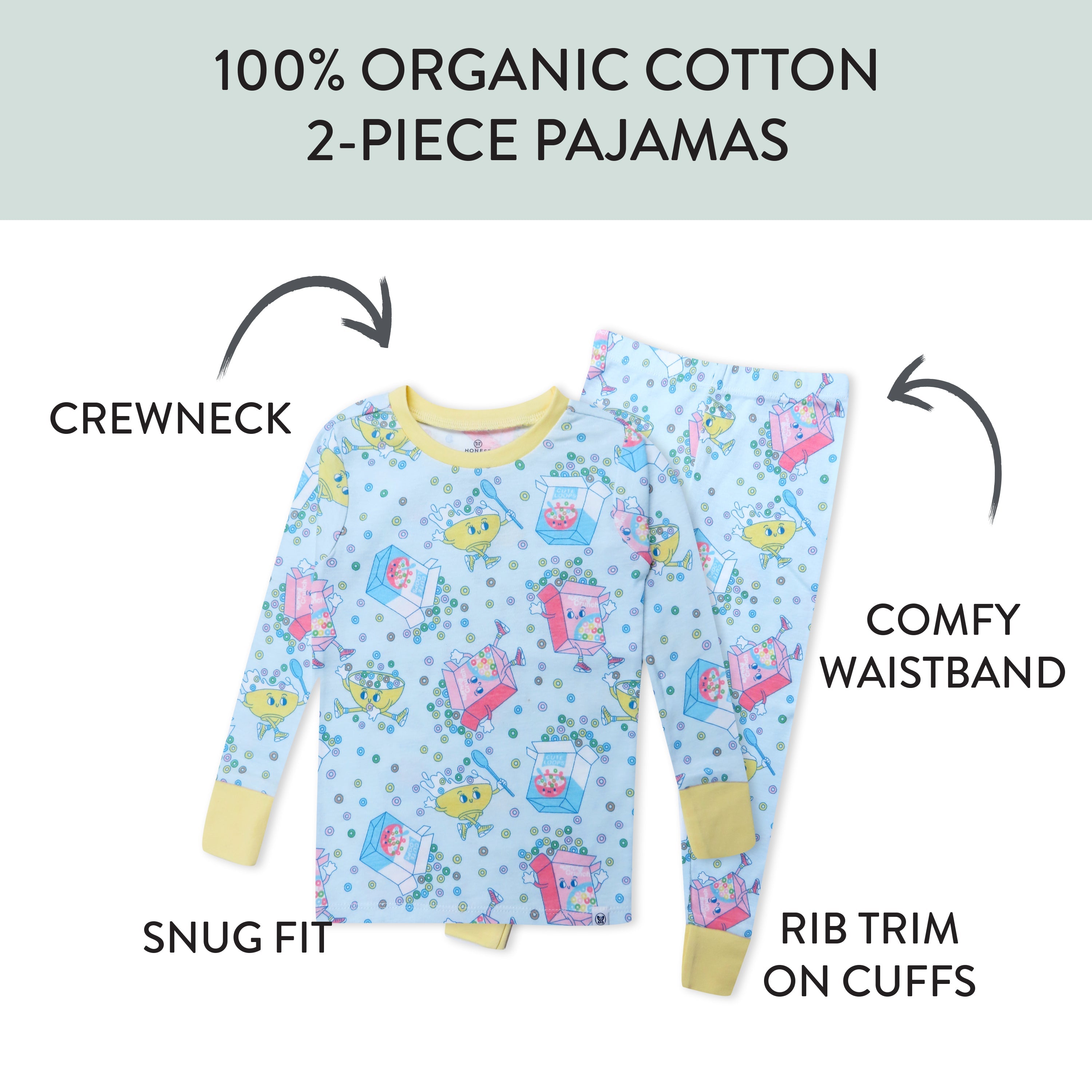 Organic Cotton Fun Foods Pajamas For Babies & Toddlers
