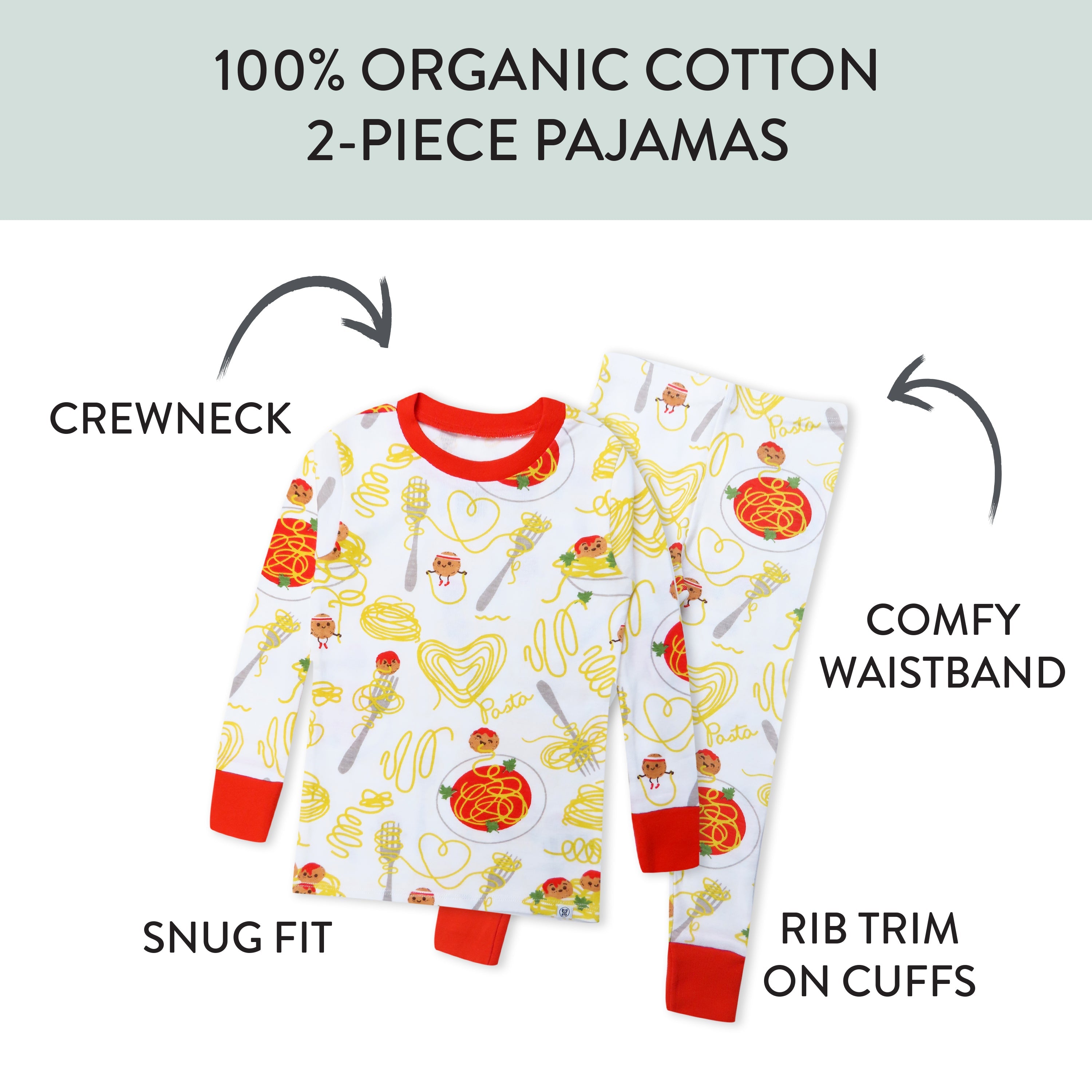 Organic Cotton Fun Foods Pajamas For Babies & Toddlers