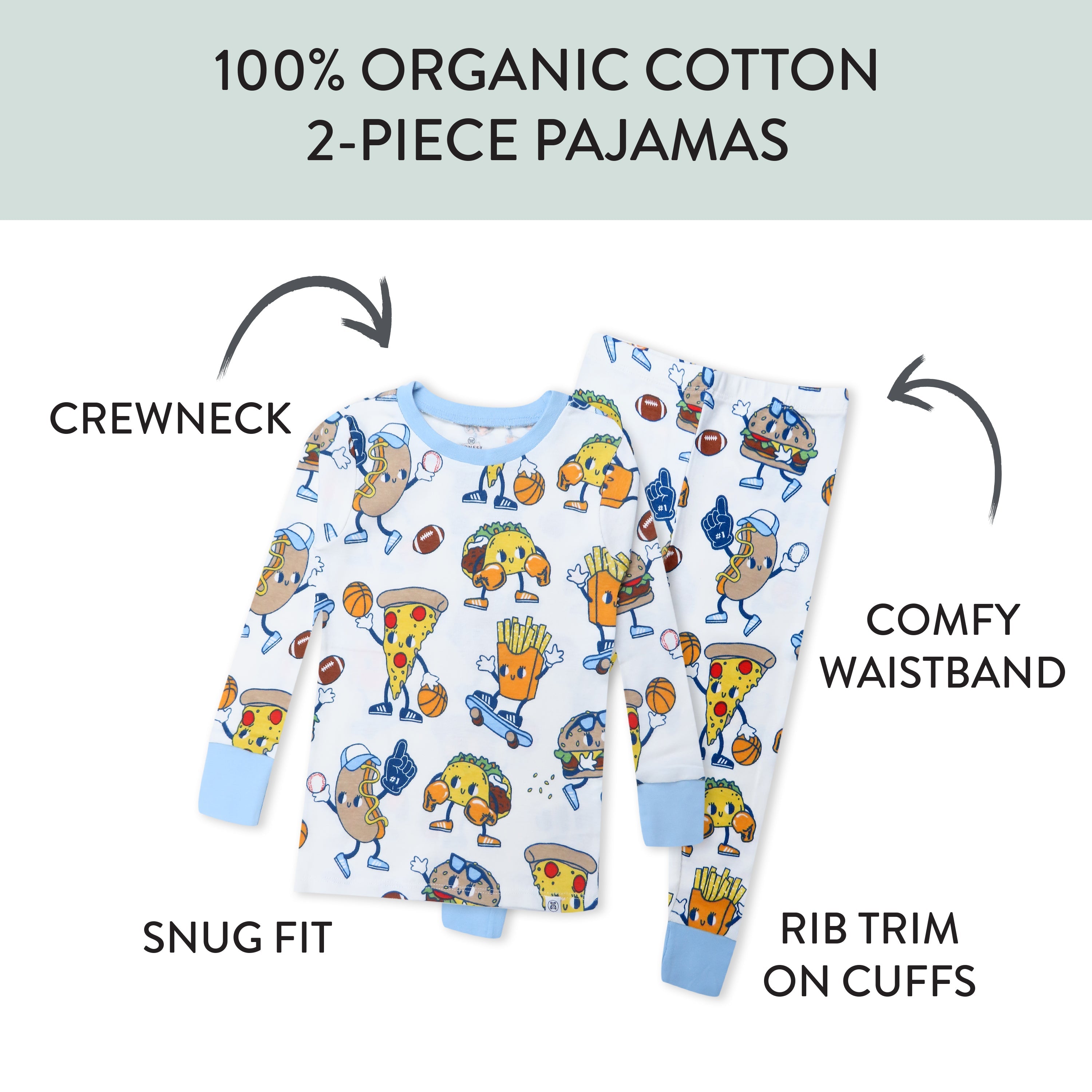 Organic Cotton Fun Foods Pajamas For Babies & Toddlers