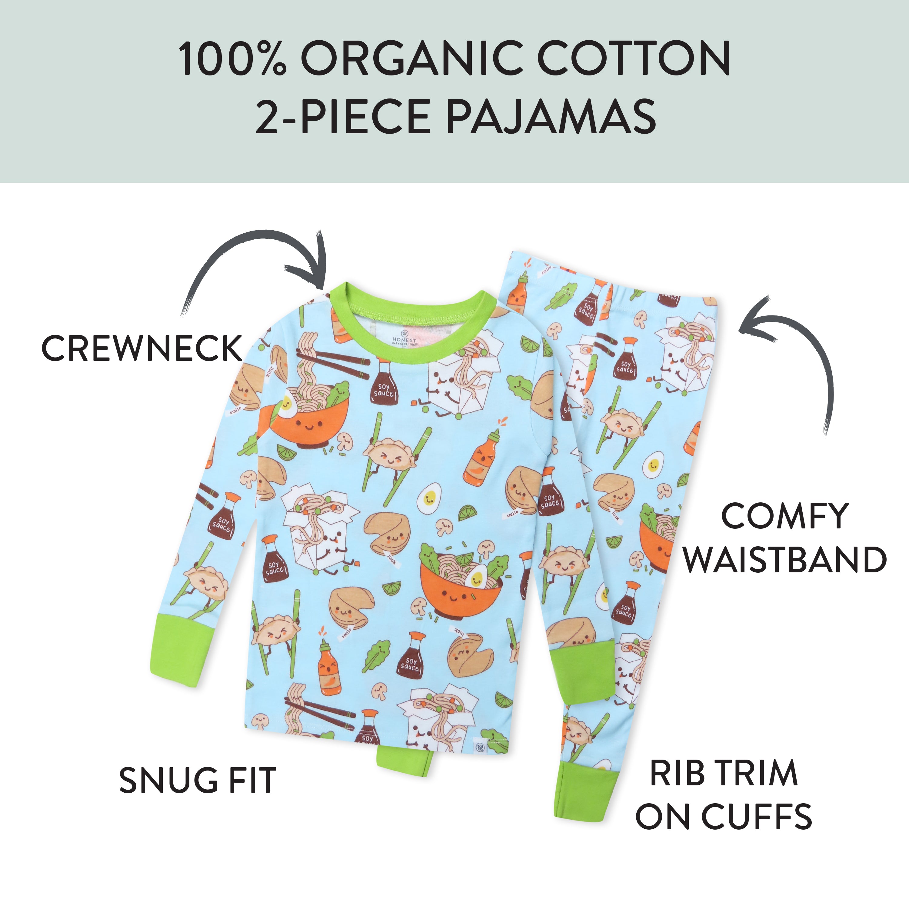 Organic Cotton Fun Foods Pajamas For Babies & Toddlers