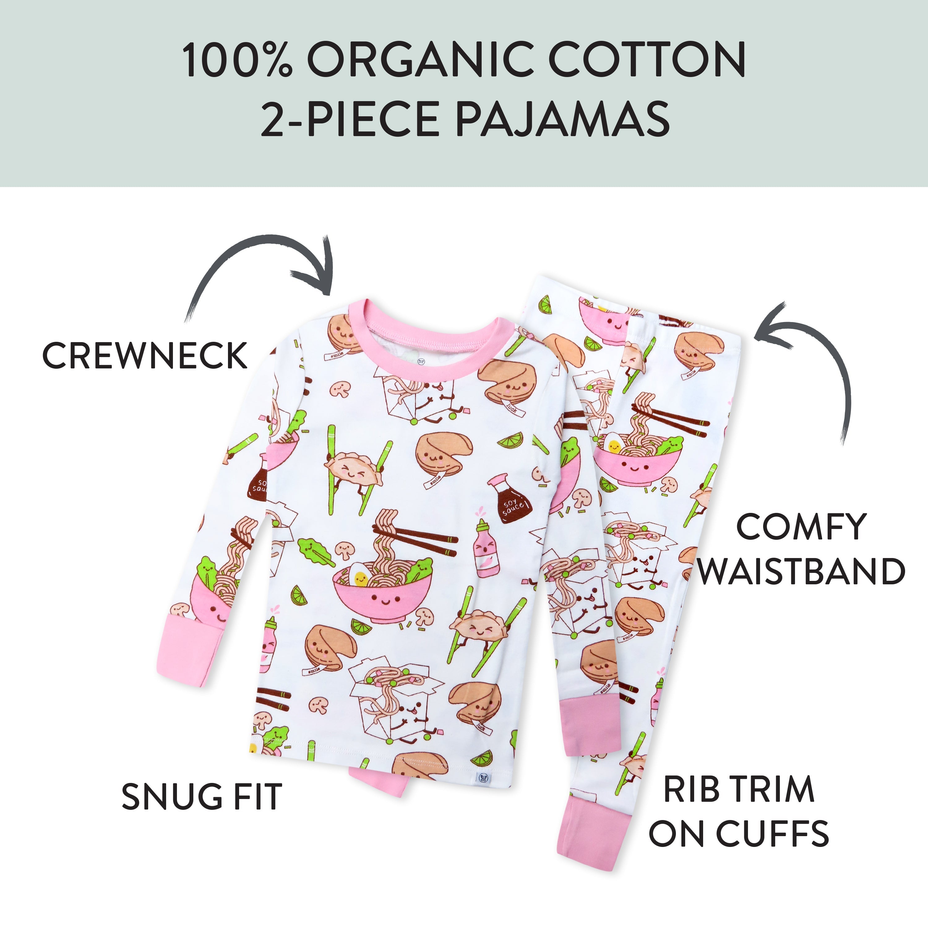 Organic Cotton Fun Foods Pajamas For Babies & Toddlers
