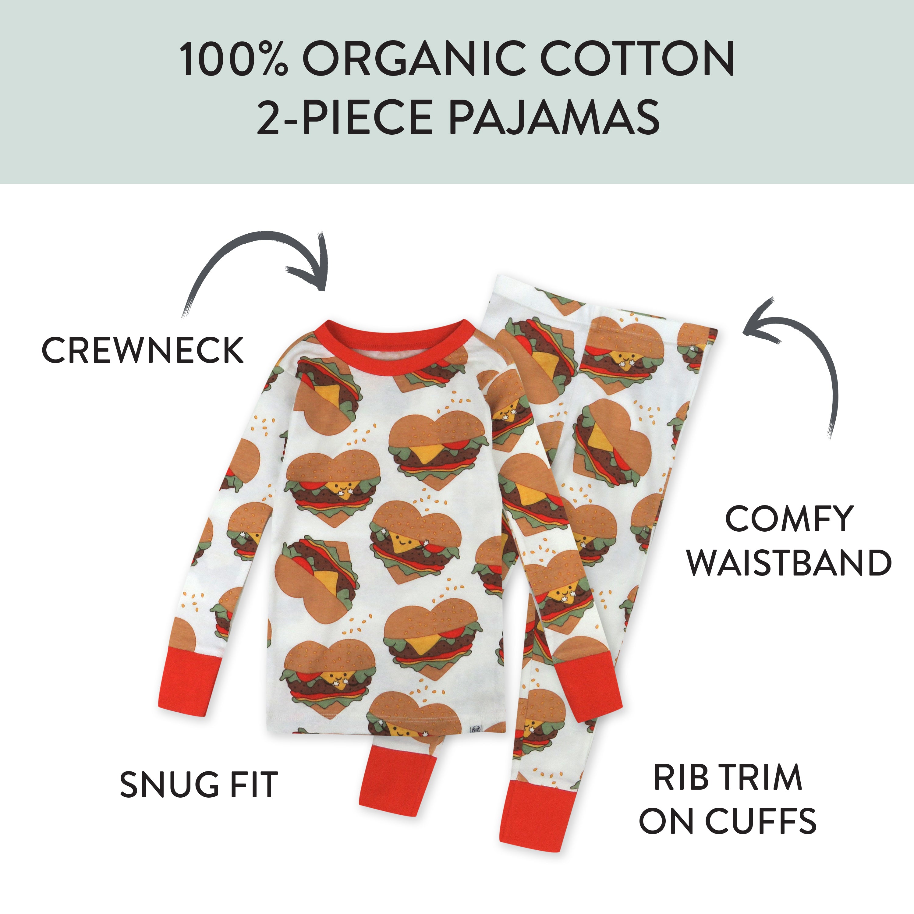 Organic Cotton Fun Foods Pajamas For Babies & Toddlers