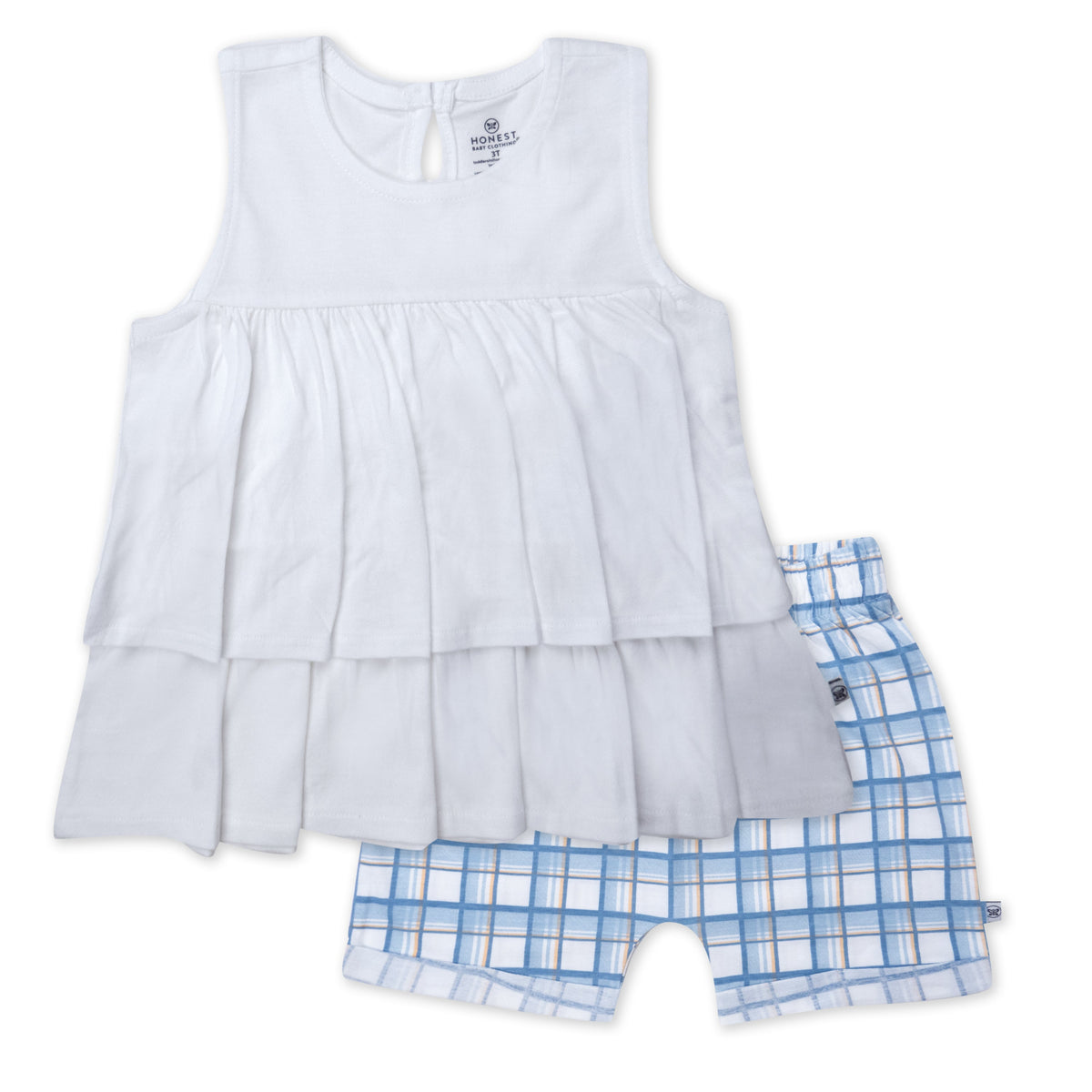 Toddler 2-Piece Ruffle Layered Shirt and Cuffed Short Set