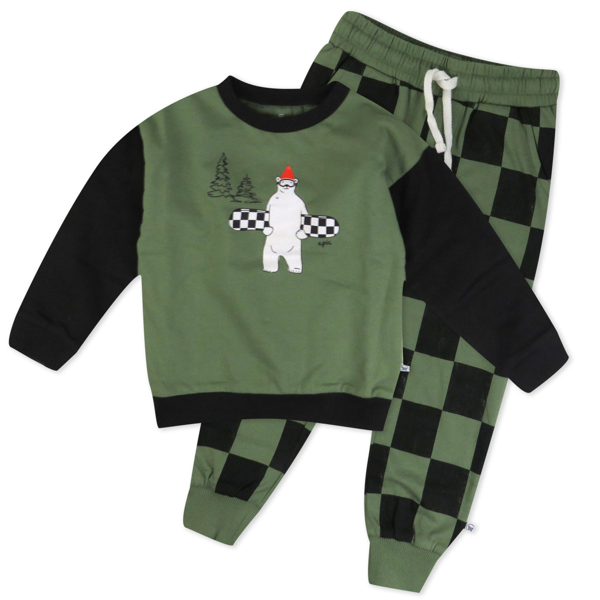 2-Piece Fleece Crew Neck and Sweatpant Set