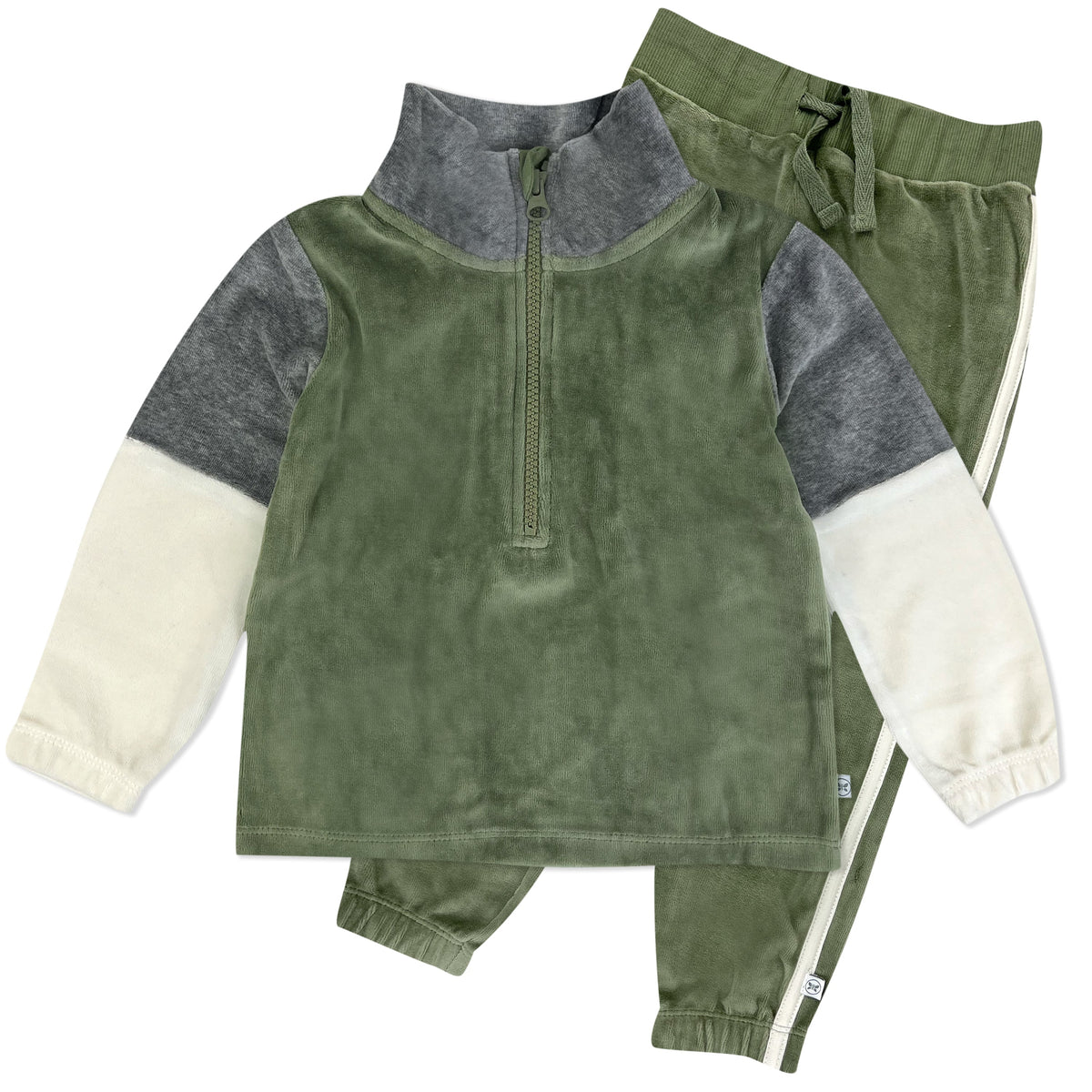 2-Piece Velour Quarter Zip Sweatsuit