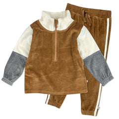 2-Piece Velour Quarter Zip Sweatsuit