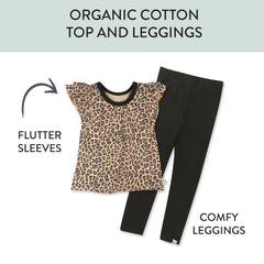 Toddler 2-Piece Legging and Flutter Sleeve Shirt Set