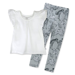 Toddler 2-Piece Legging and Flutter Sleeveless Shirt Set