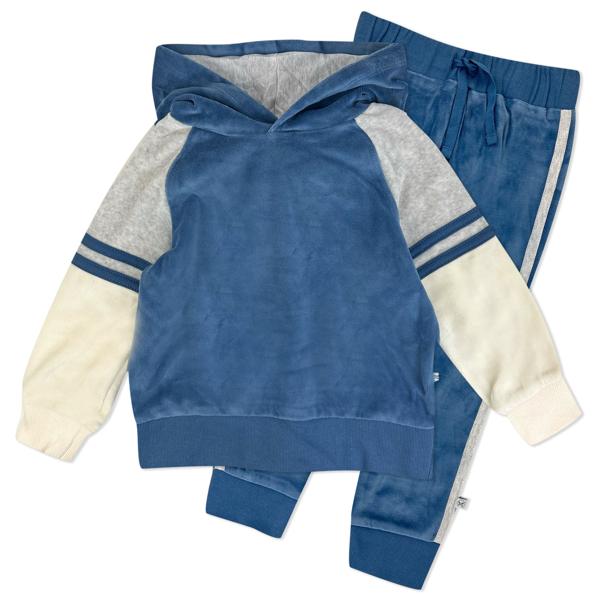 2 Piece Cozy Velour Pop Over Hoodie and Sweatpant Set