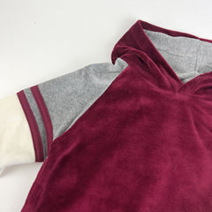 2 Piece Cozy Velour Pop Over Hoodie and Sweatpant Set