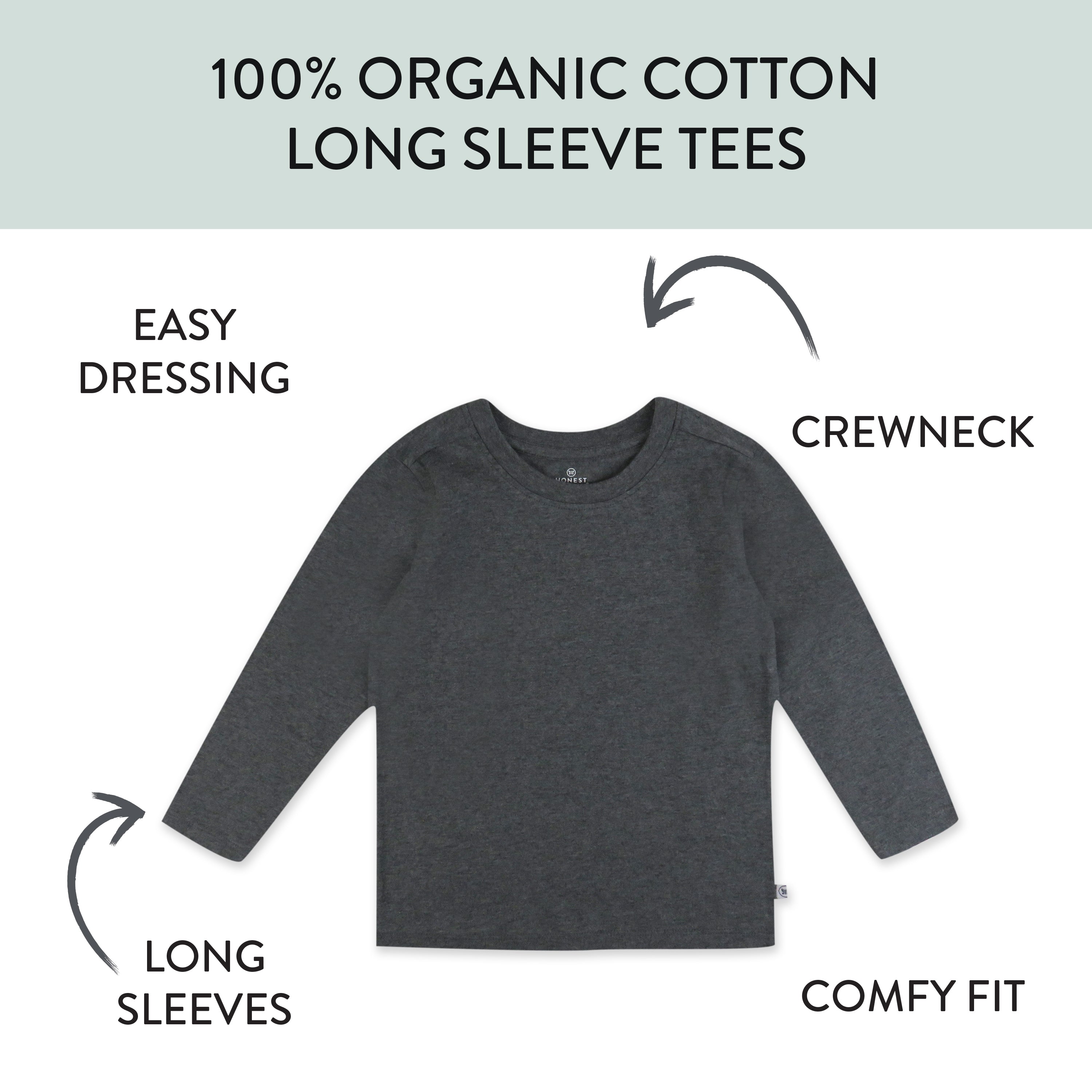 3-Pack Organic Cotton Long Sleeve T-Shirts