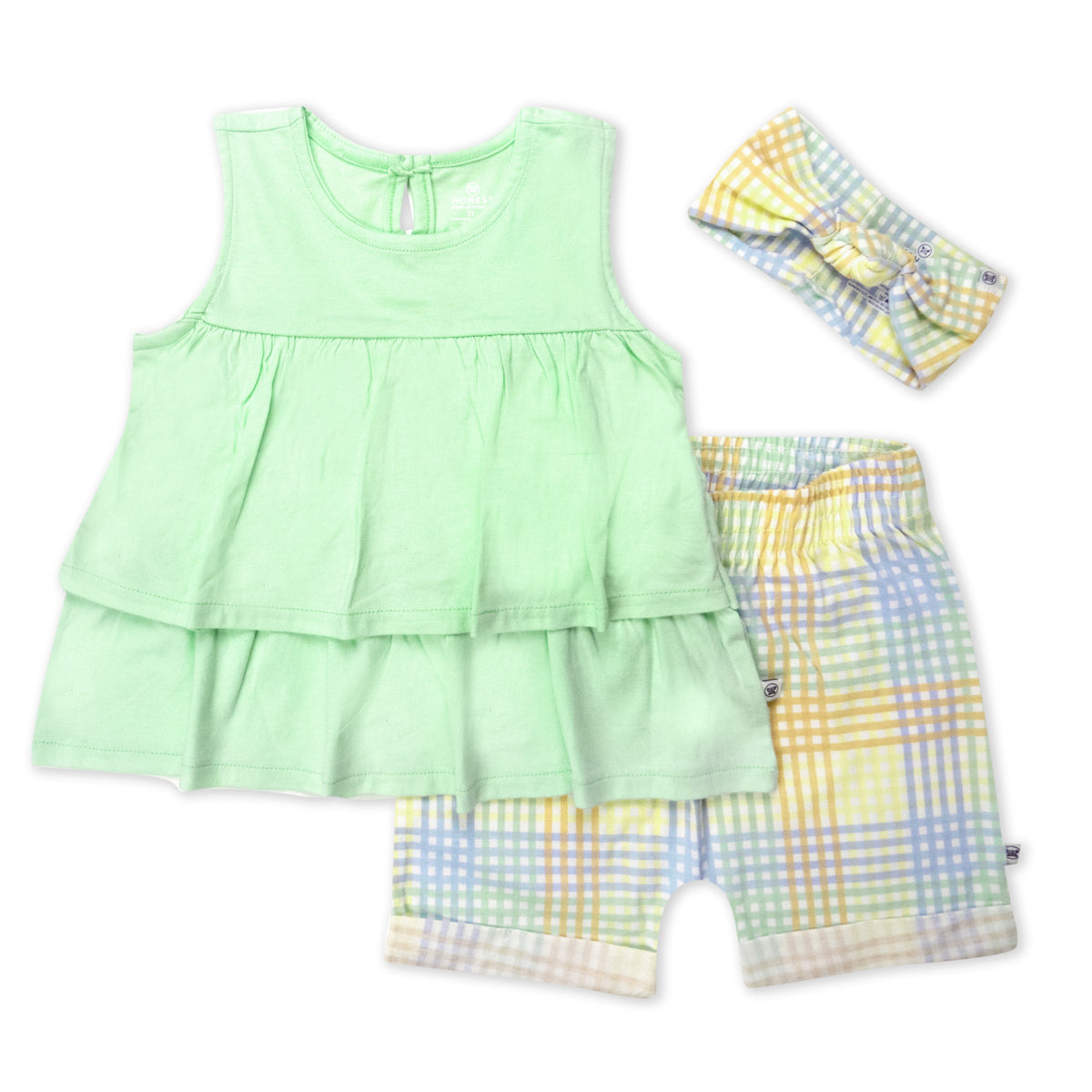 Toddler 3-Piece Ruffle Top, Short and Headband Set