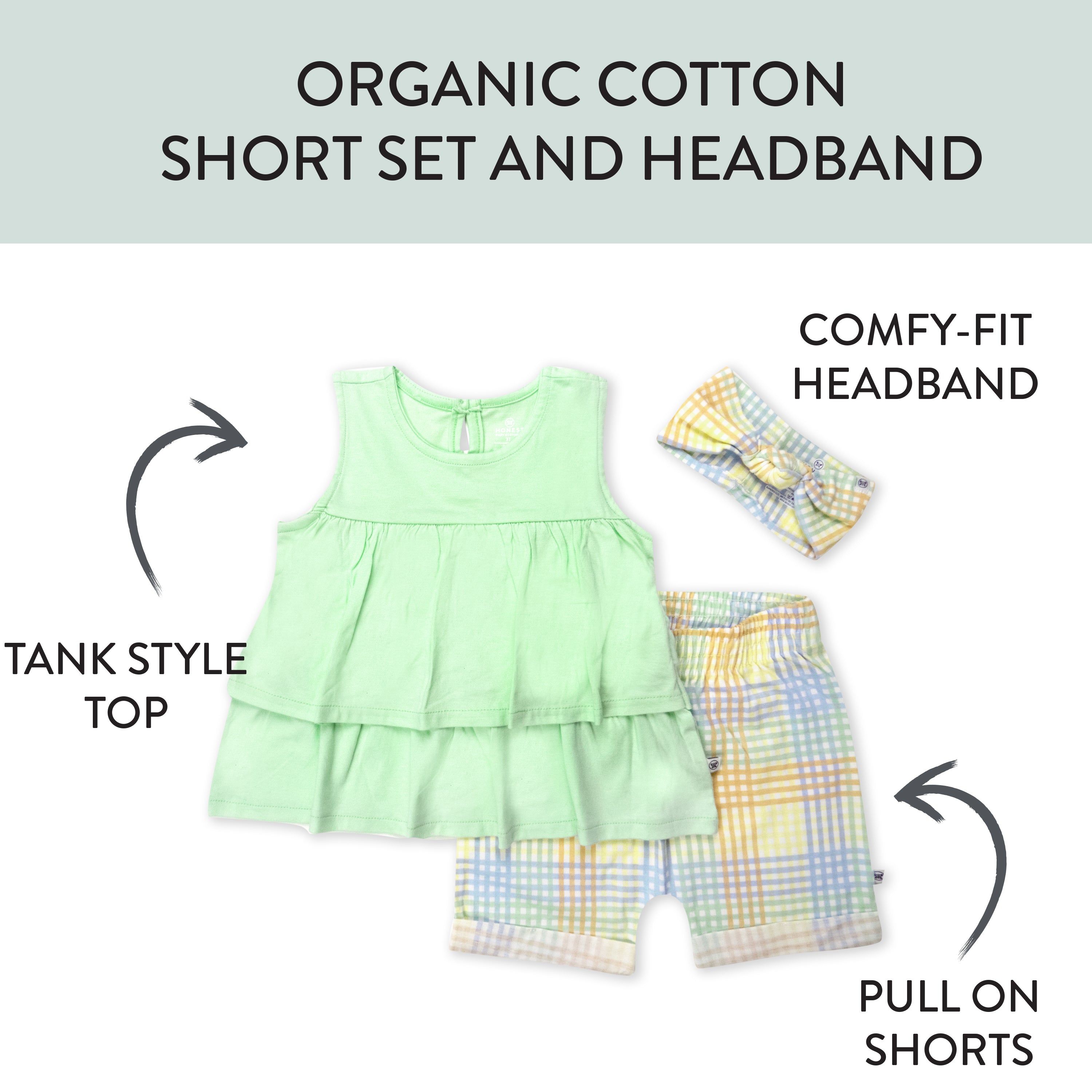 Toddler 3-Piece Ruffle Top, Short and Headband Set