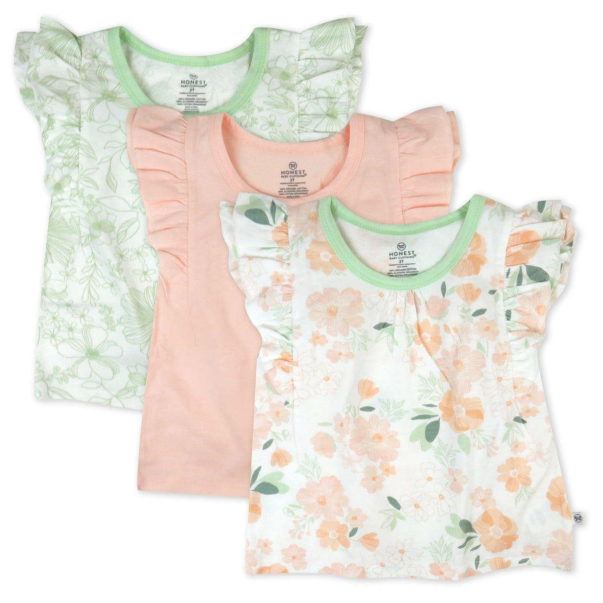 Toddler 3-Pack Sleeveless Ruffle Shoulder Tops