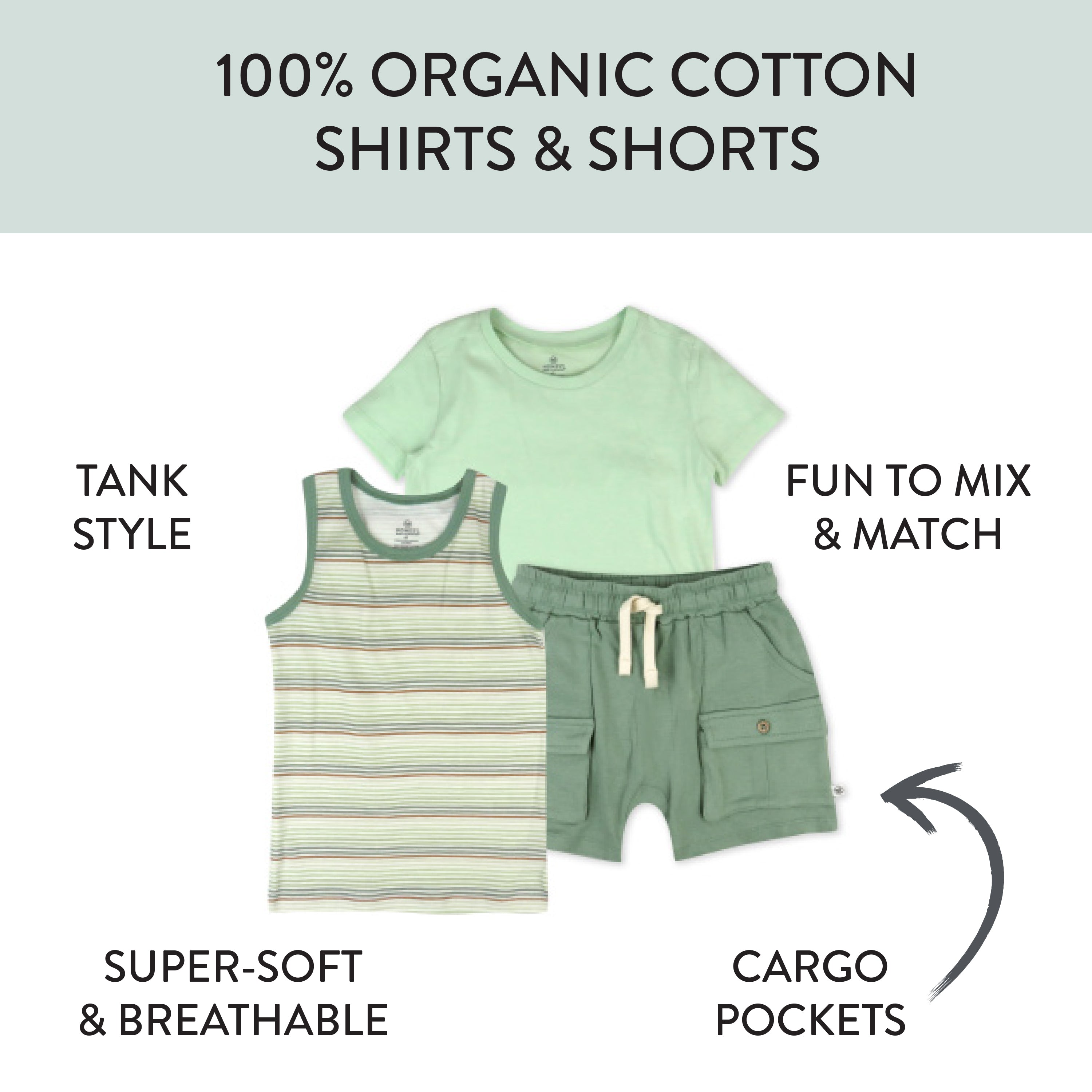 Toddler 3-Piece Short Sleeve T-Shirt, Muscle and Short Set
