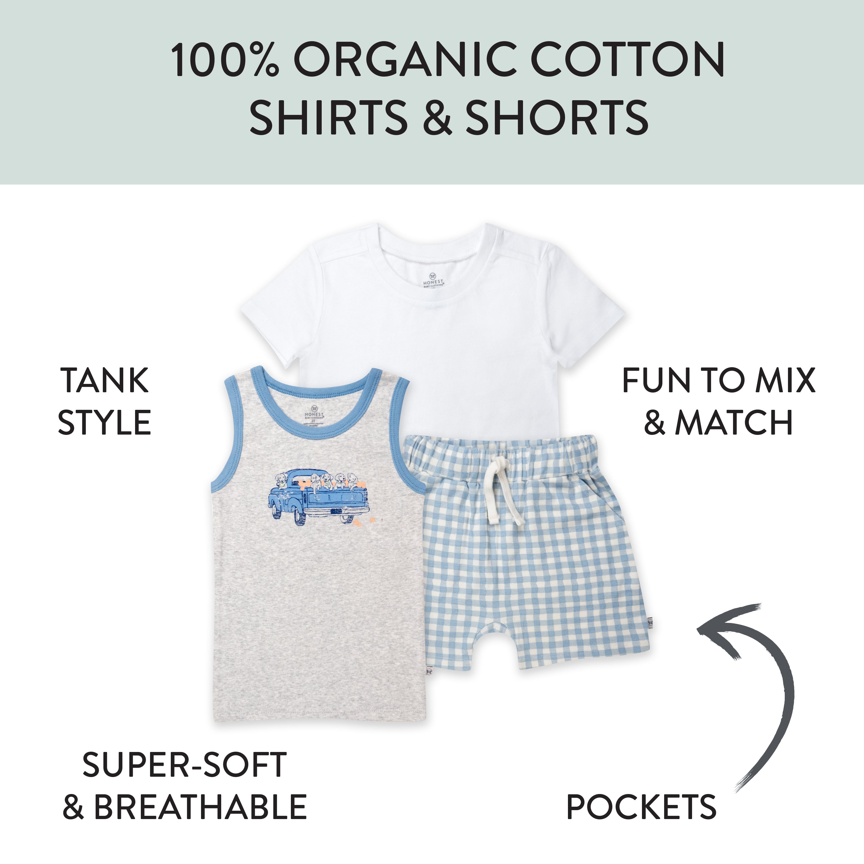 Toddler 3-Piece Short Sleeve T-Shirt, Muscle and Short Set