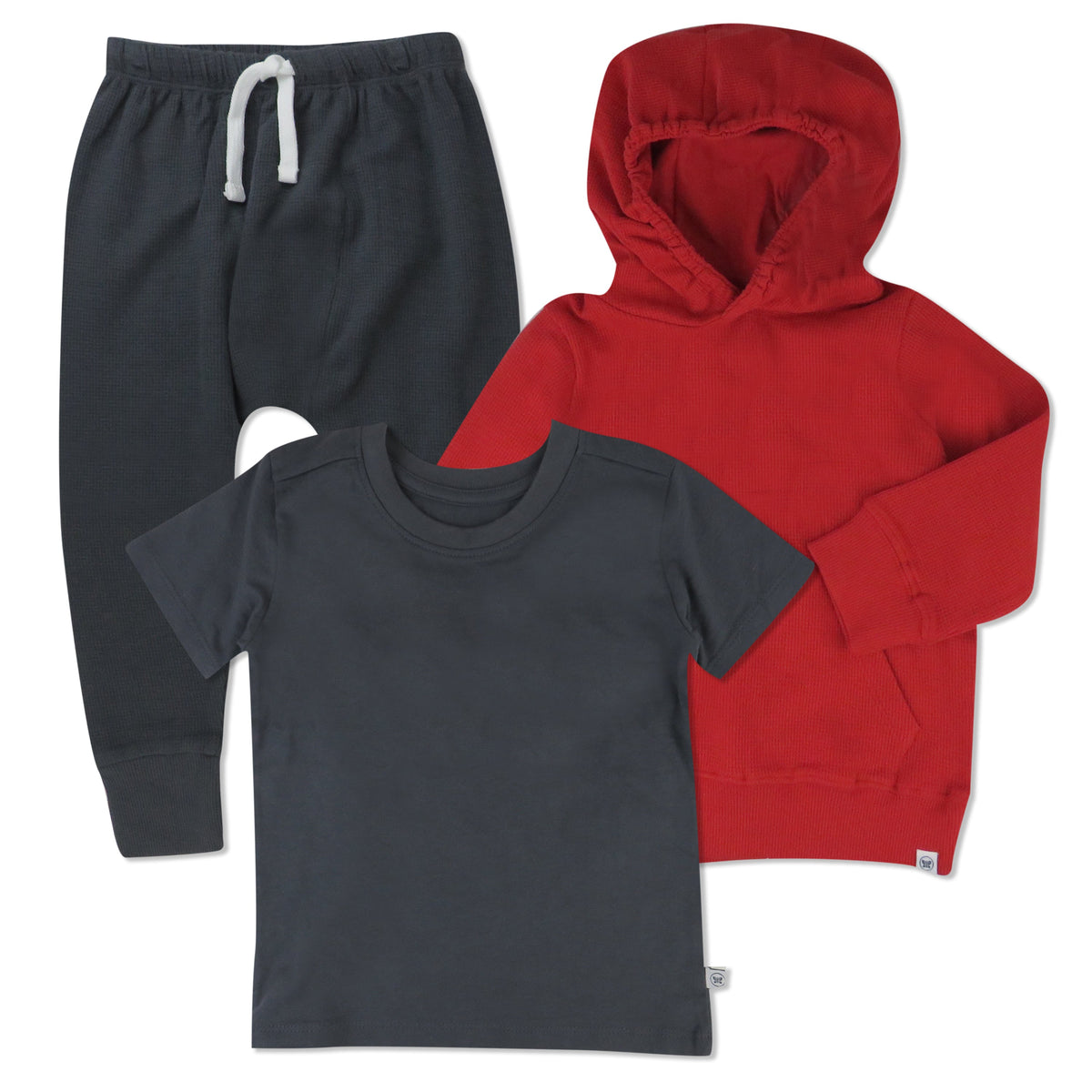 Toddler 3-Piece Hooded Pullover, Short Sleeve T-Shirt & Honest Pant Set