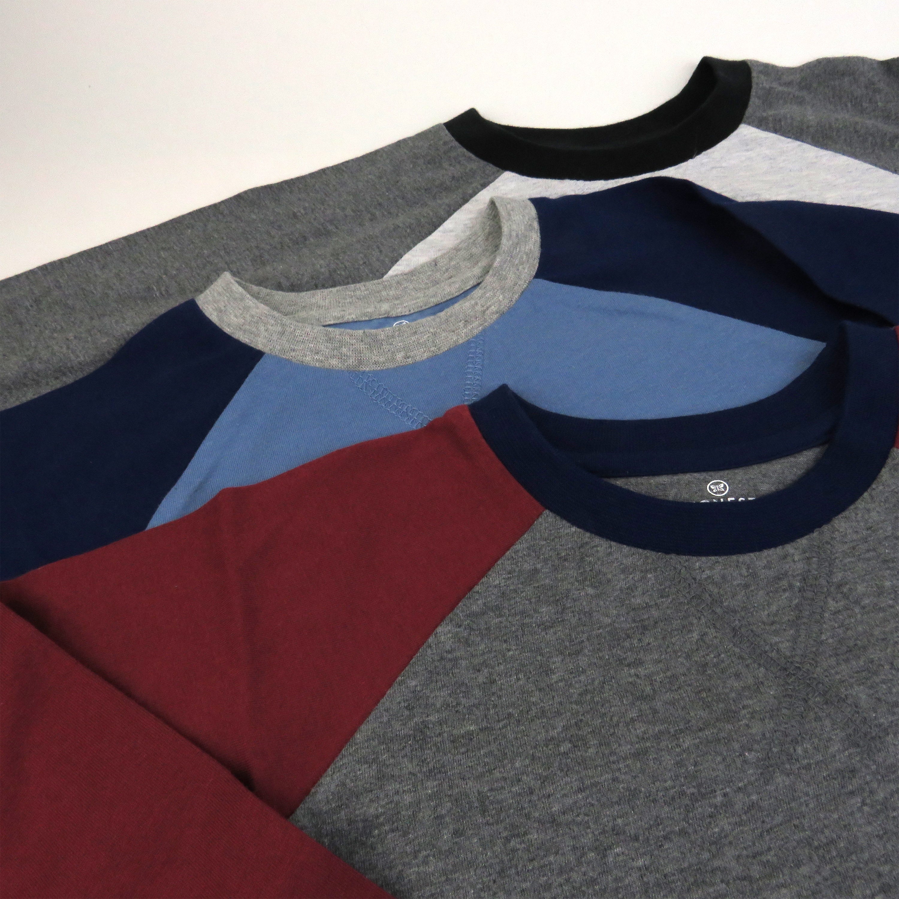 3-Pack Long Sleeve Baseball Raglan T-Shirts