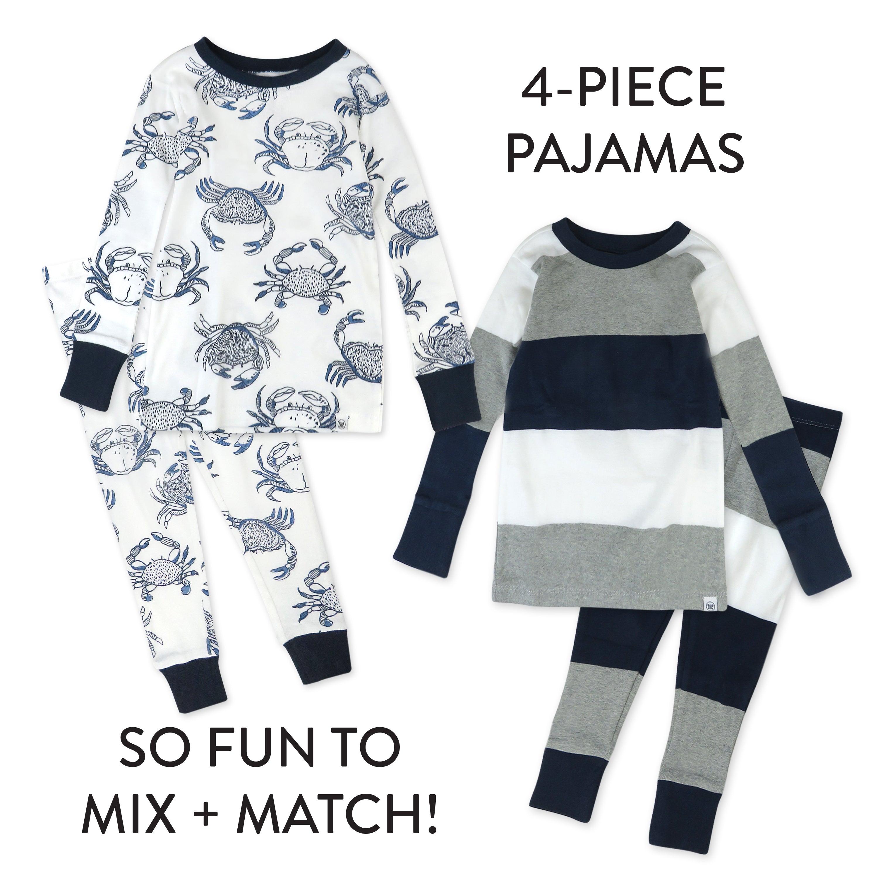 4-Piece Long Sleeve PJ Set