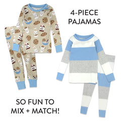 4-Piece Long Sleeve PJ Set