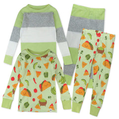 4-Piece Long Sleeve PJ Set