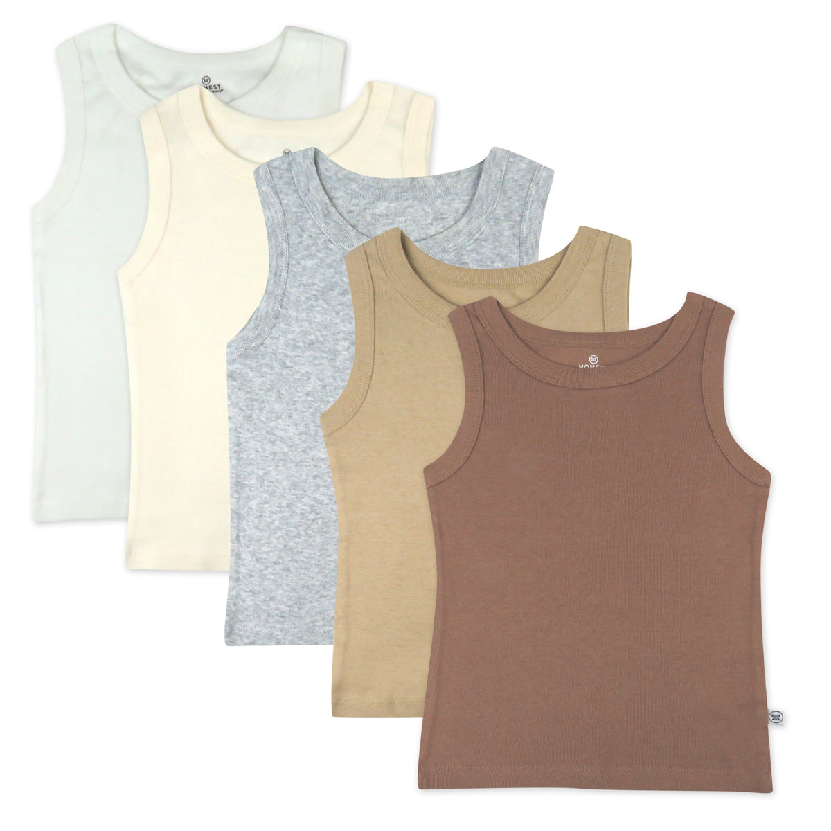 5-Pack Organic Cotton Sleeveless Muscle T-Shirts