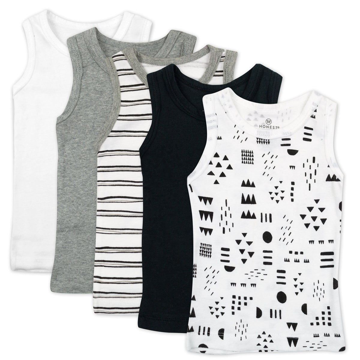5-Pack Organic Cotton Sleeveless Muscle T-Shirts