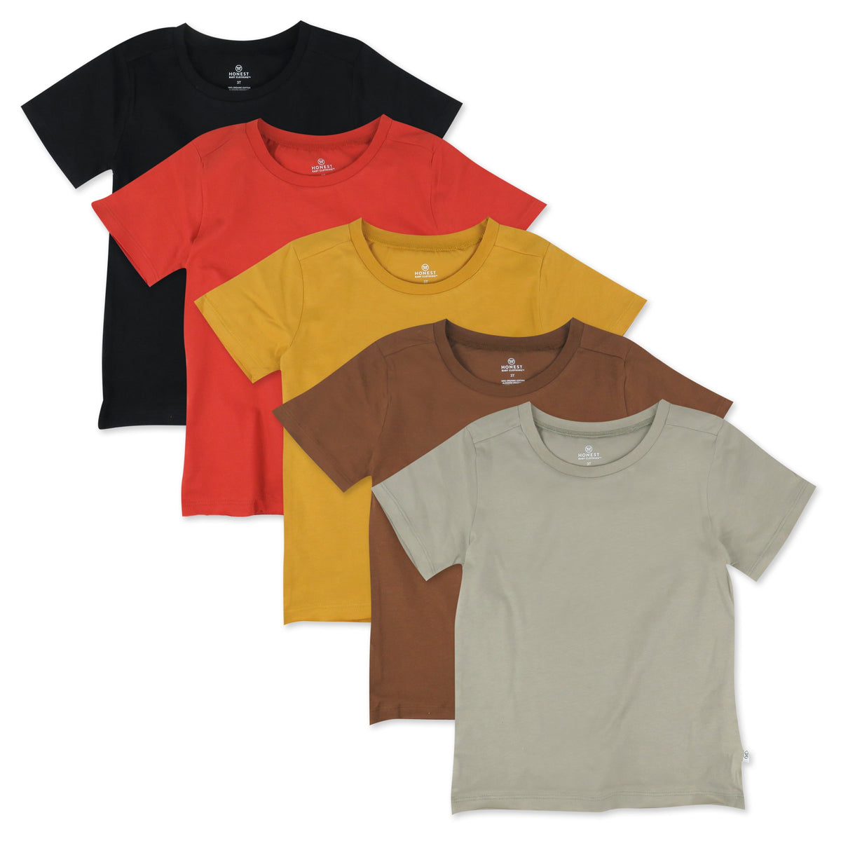 5-Pack Organic Cotton Short Sleeve T-Shirts