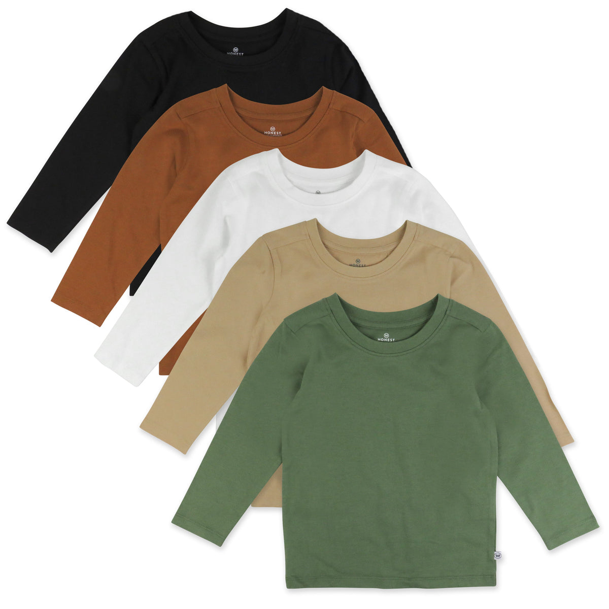 5-Pack Organic Cotton Long Sleeve T-Shirts
