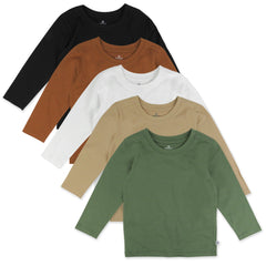 5-Pack Organic Cotton Long Sleeve T-Shirts